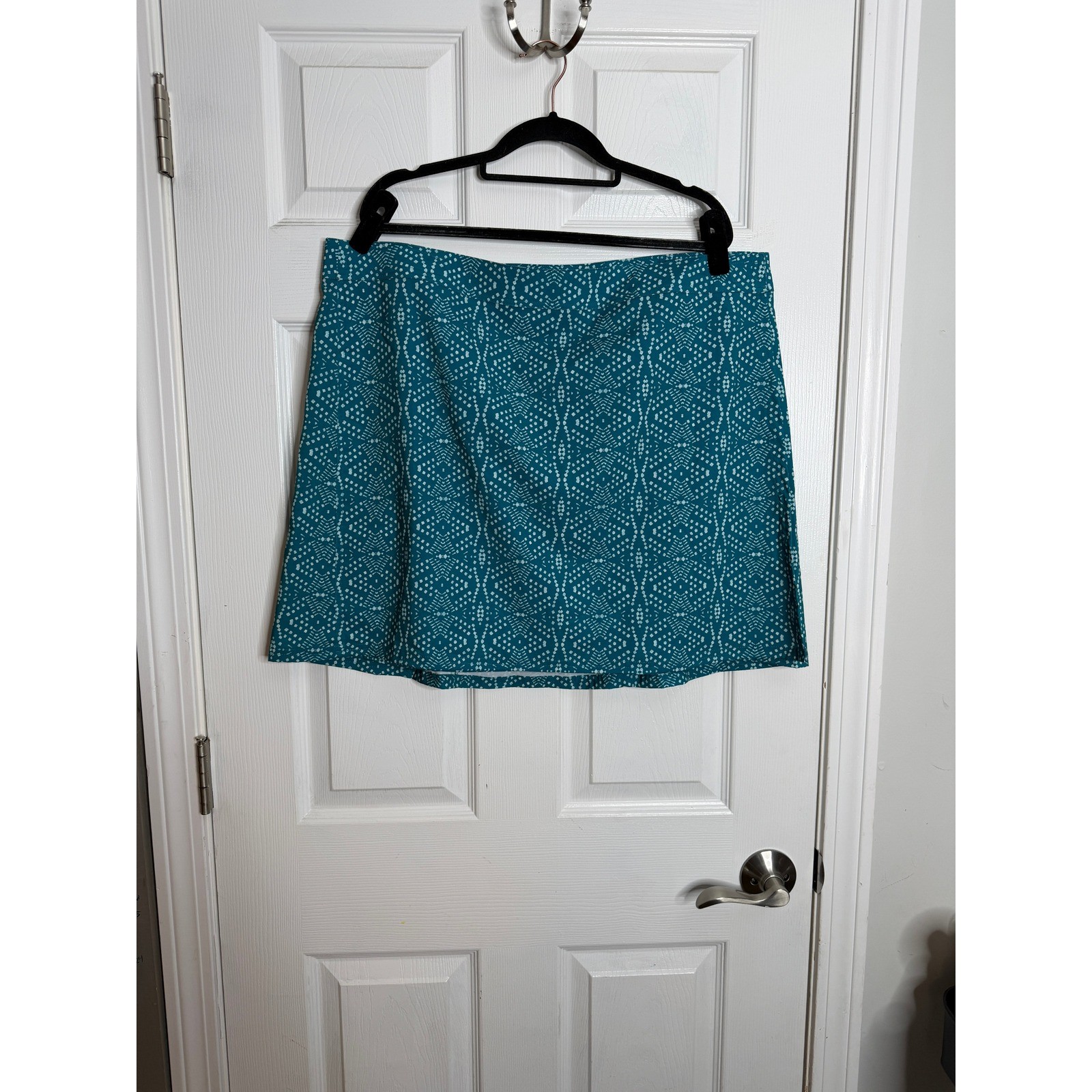 RIP SKIRT Hawaii Wrap Mini Skirt Teal Geometric Print Size XXL