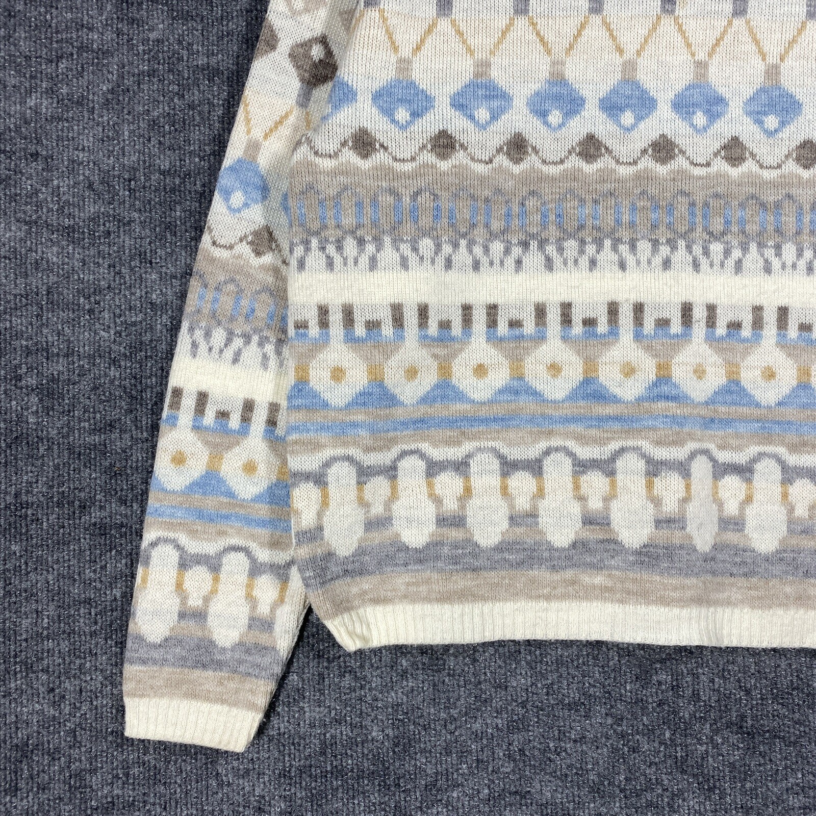 VINTAGE 60s Jersild Fair Isle Crewneck Sweater Women Size Large Nordic Acrylic