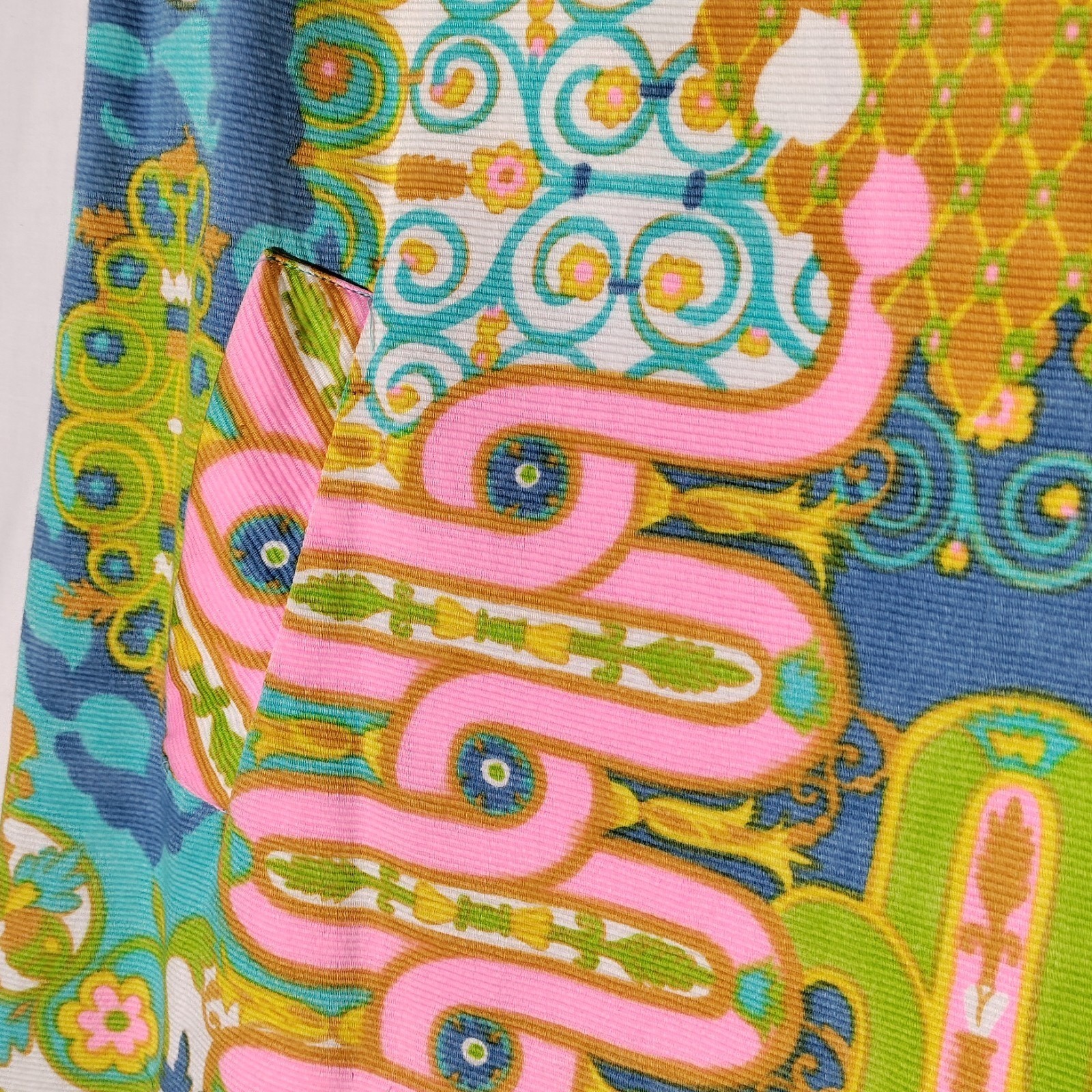 Tori Richard Hawaiian psychedelic 60s Multicolor Shift Dress Sz 12 Vtg