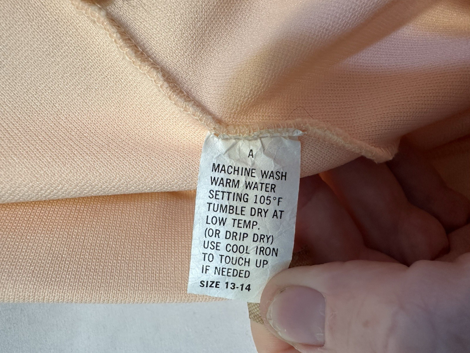 Vintage Pants Ecco Bay 60s Peach Elastic Waist Made USA Size 13-14