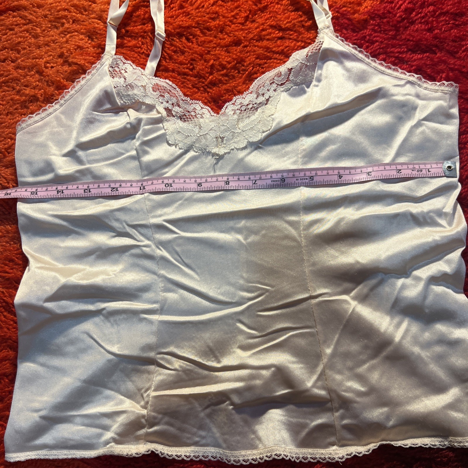 Vintage Camisole Slip Nude Champagne Silky Nylon 36 Medium