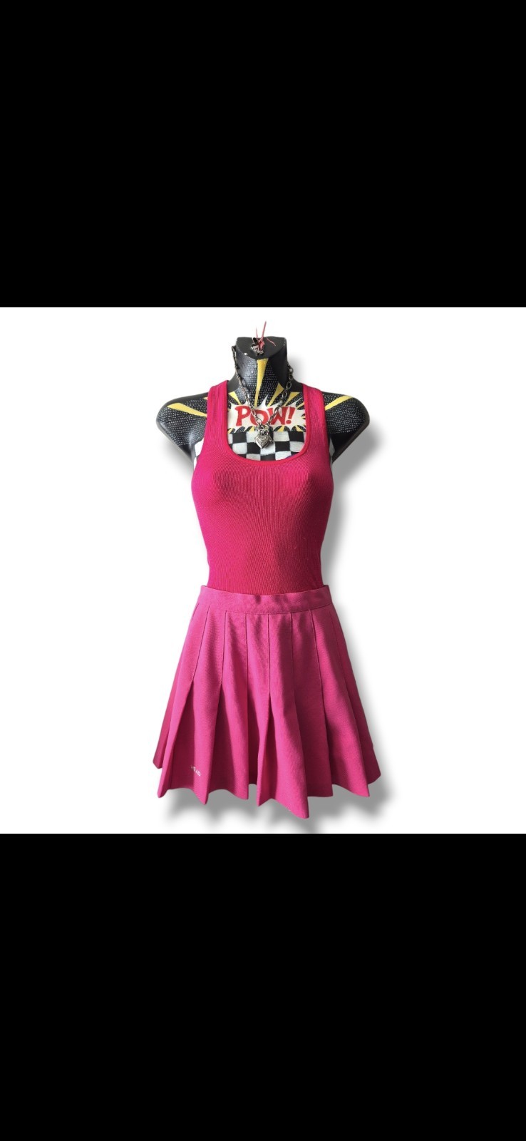 Vintage 80s Early 90s Pink Head Sportswear Preppy Country Club Tennis Skirt