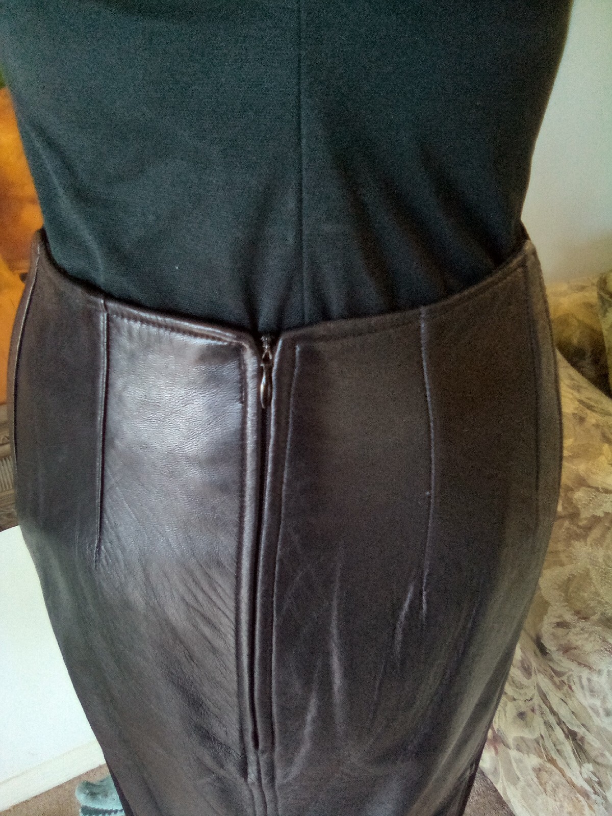 Vintage William B. For Henri Bendel NY Leather Skirt