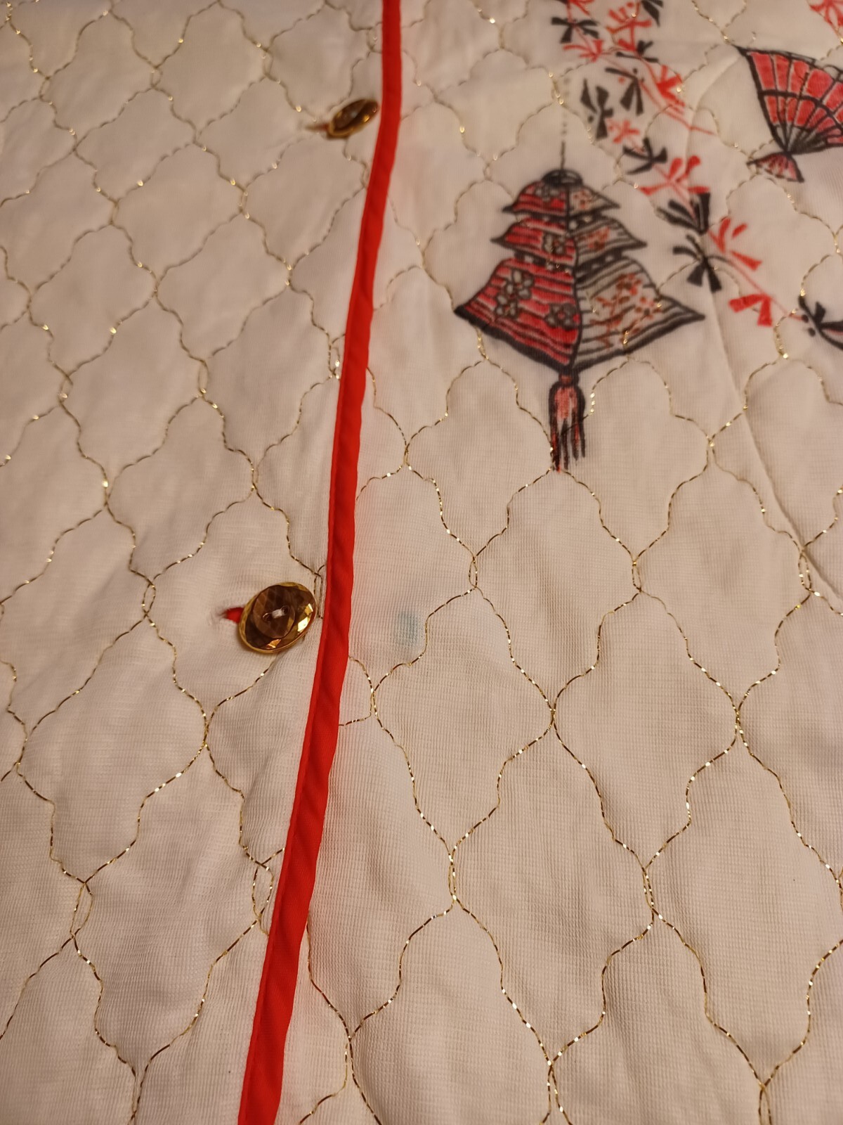 True VTG Mid-century 1950s 1960s Asian Influence Robe „Dream Wear” MCM LanternS