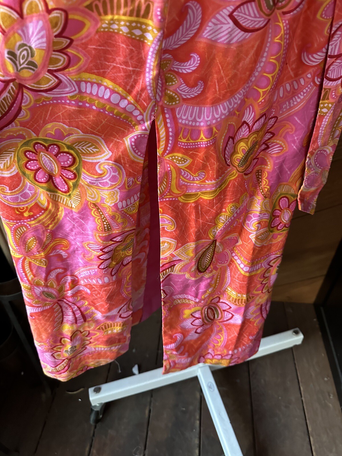 Vtg Stan Hicks Hawaiian Casuals Kimono Sleeve Maxi Muumuu Dress