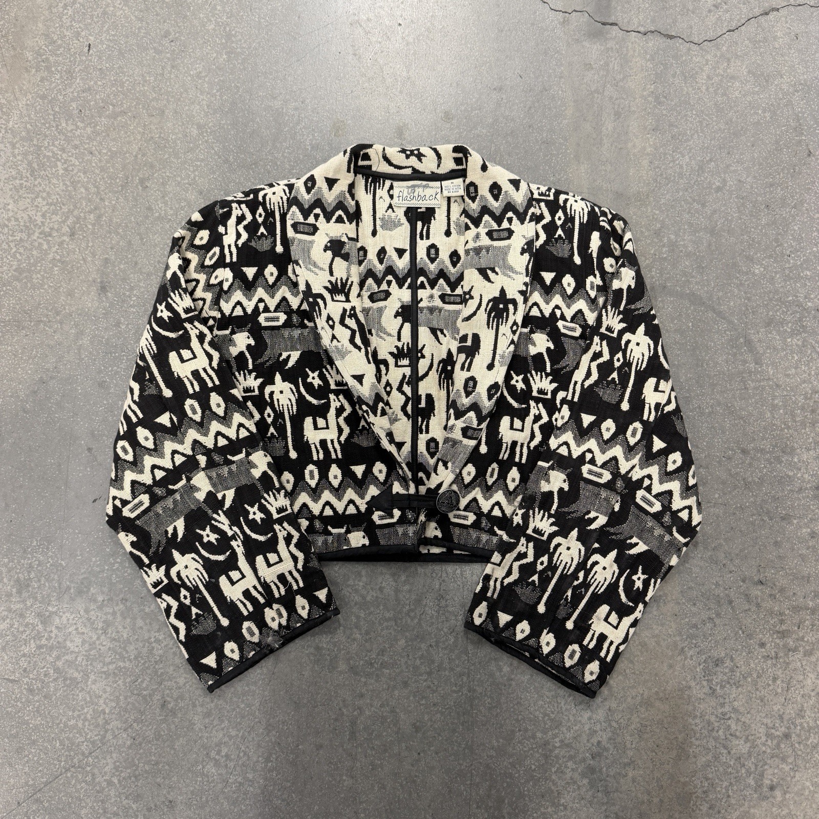 Vintage Flashback Southwestern Aztec Crop Jacket