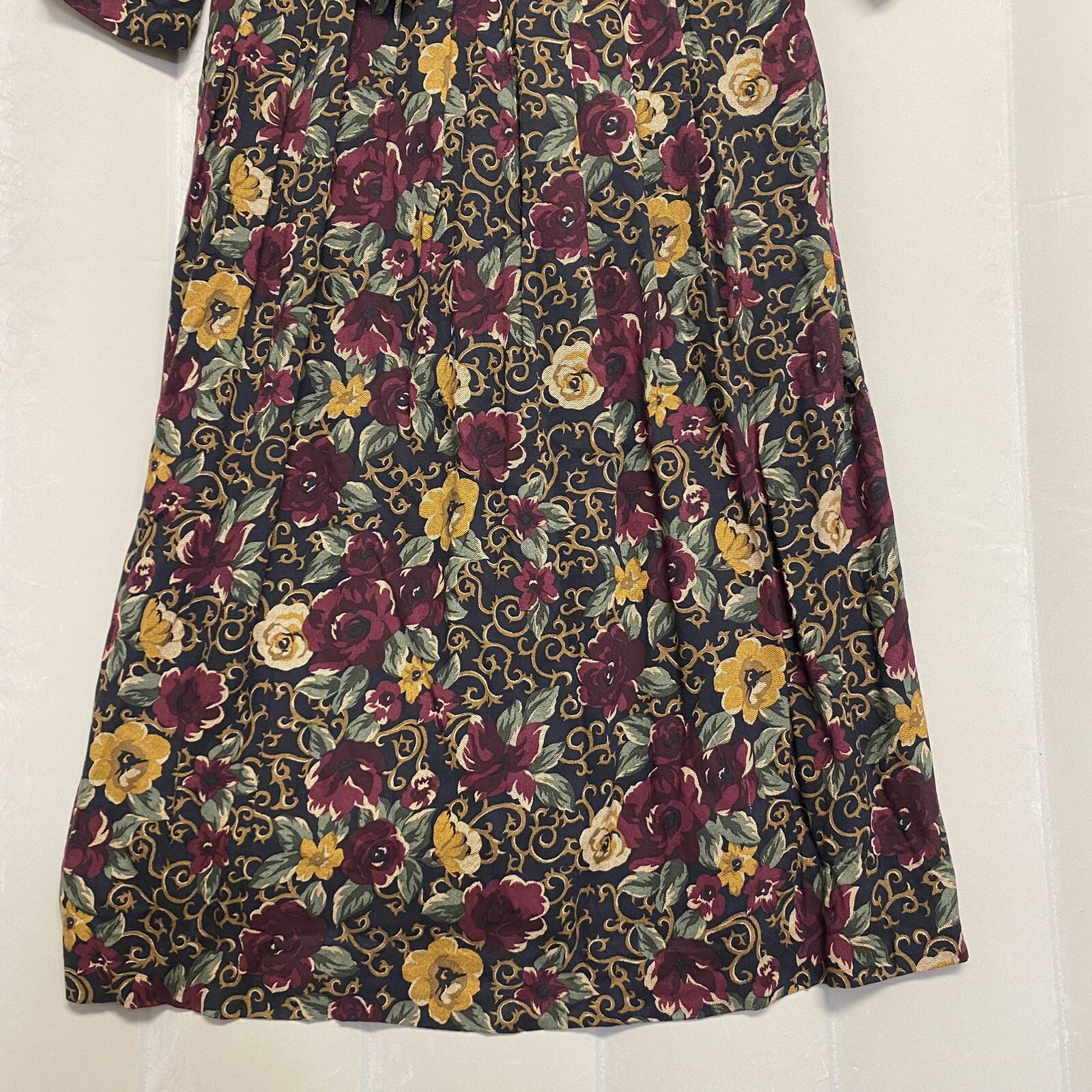 Vintage Sarah Richards Petites Dress 16P Maxi Floral Vest Prairie Cottagecore