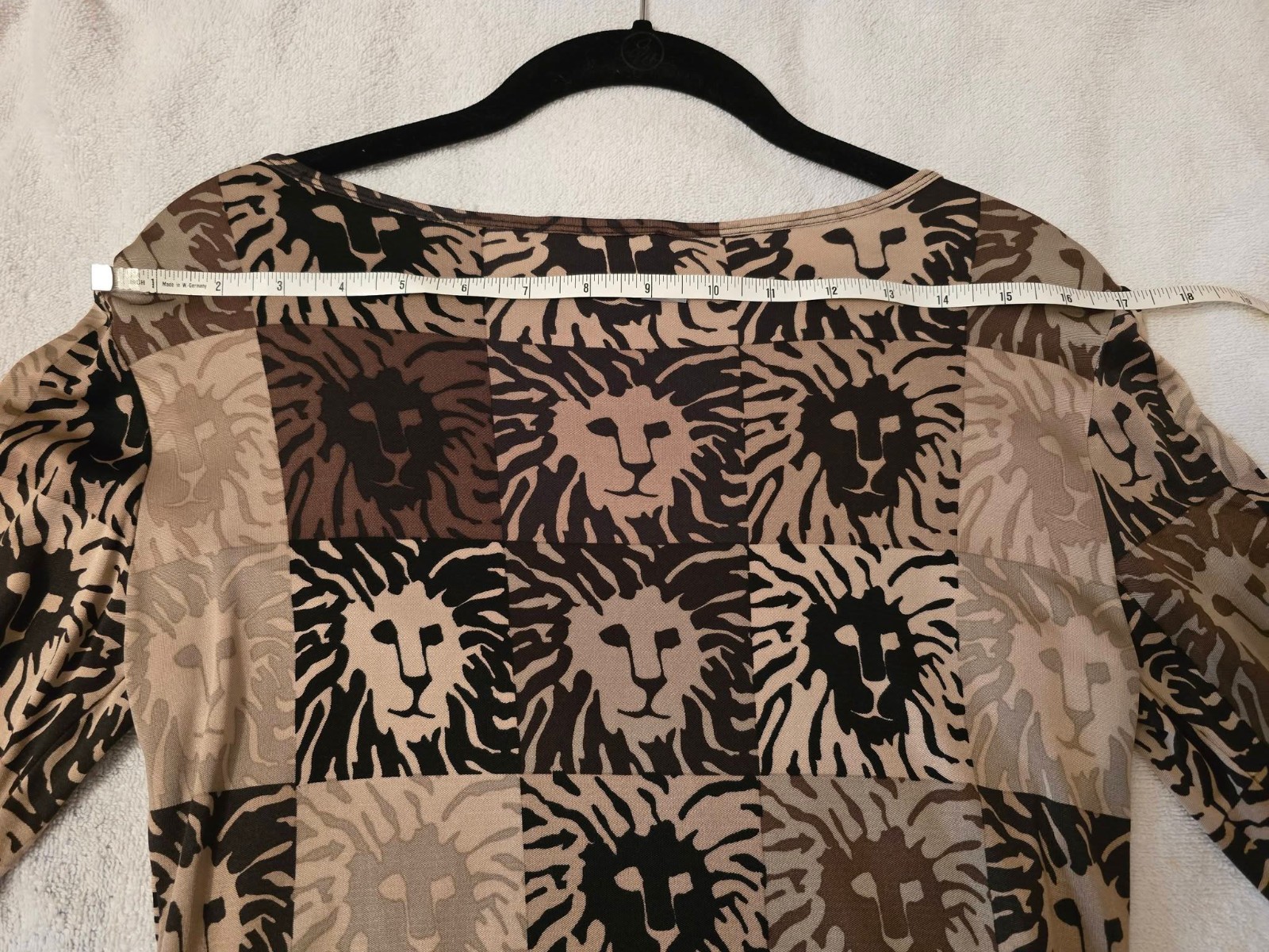ANNE KLEIN VINTAGE Signature Logo LION Motif Silk Knit Long Sleeve Top Size P/XS