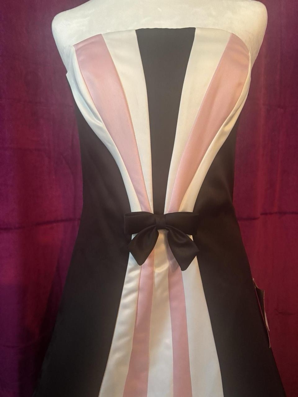 Jessica McClintock Vintage Black White And Pink Prom Dress Brand New! Size 5-6