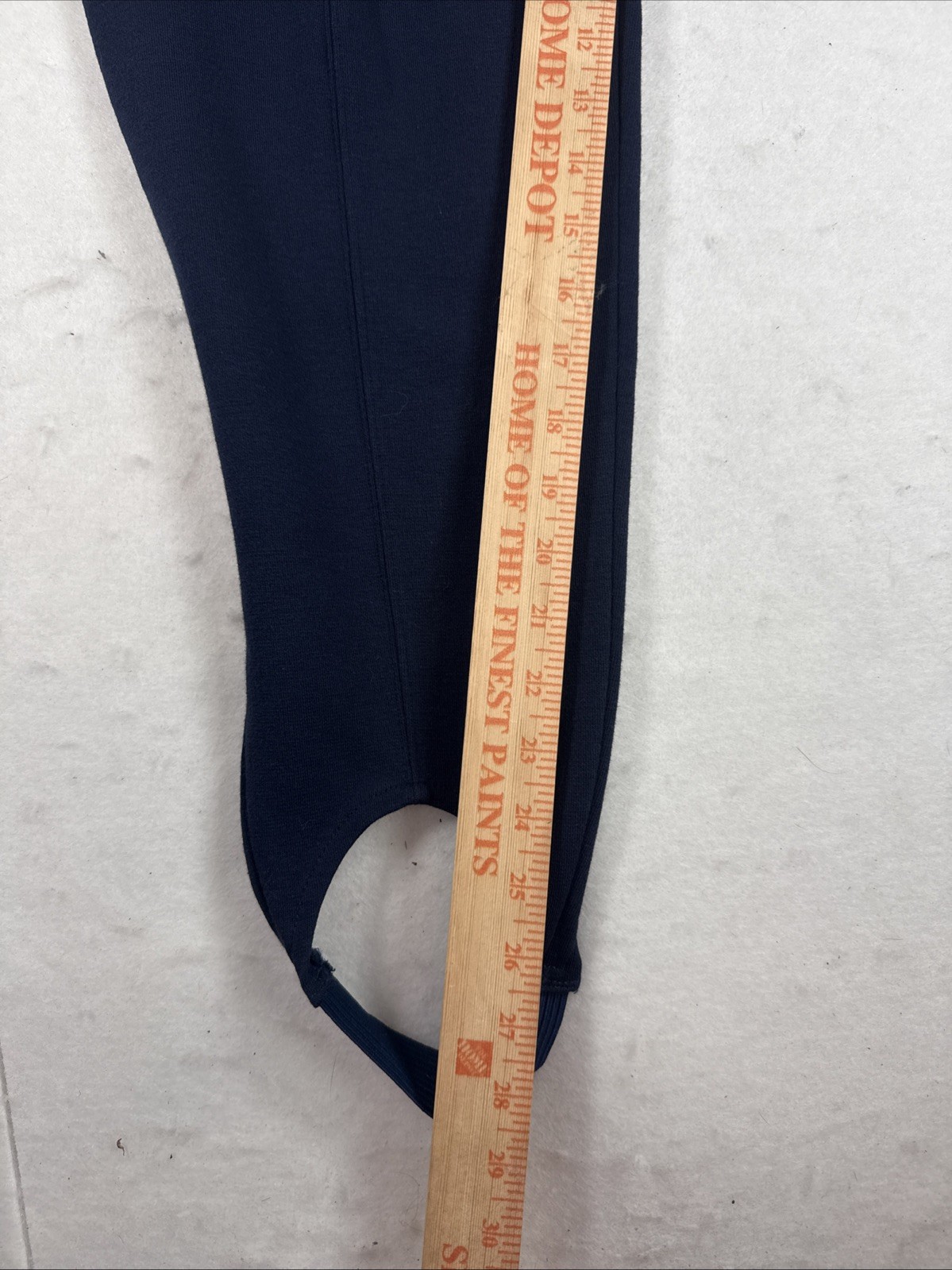 Vintage Stirrup Pants Land’s End Size M 90s Navy Blue Cotton Lycra Made In USA
