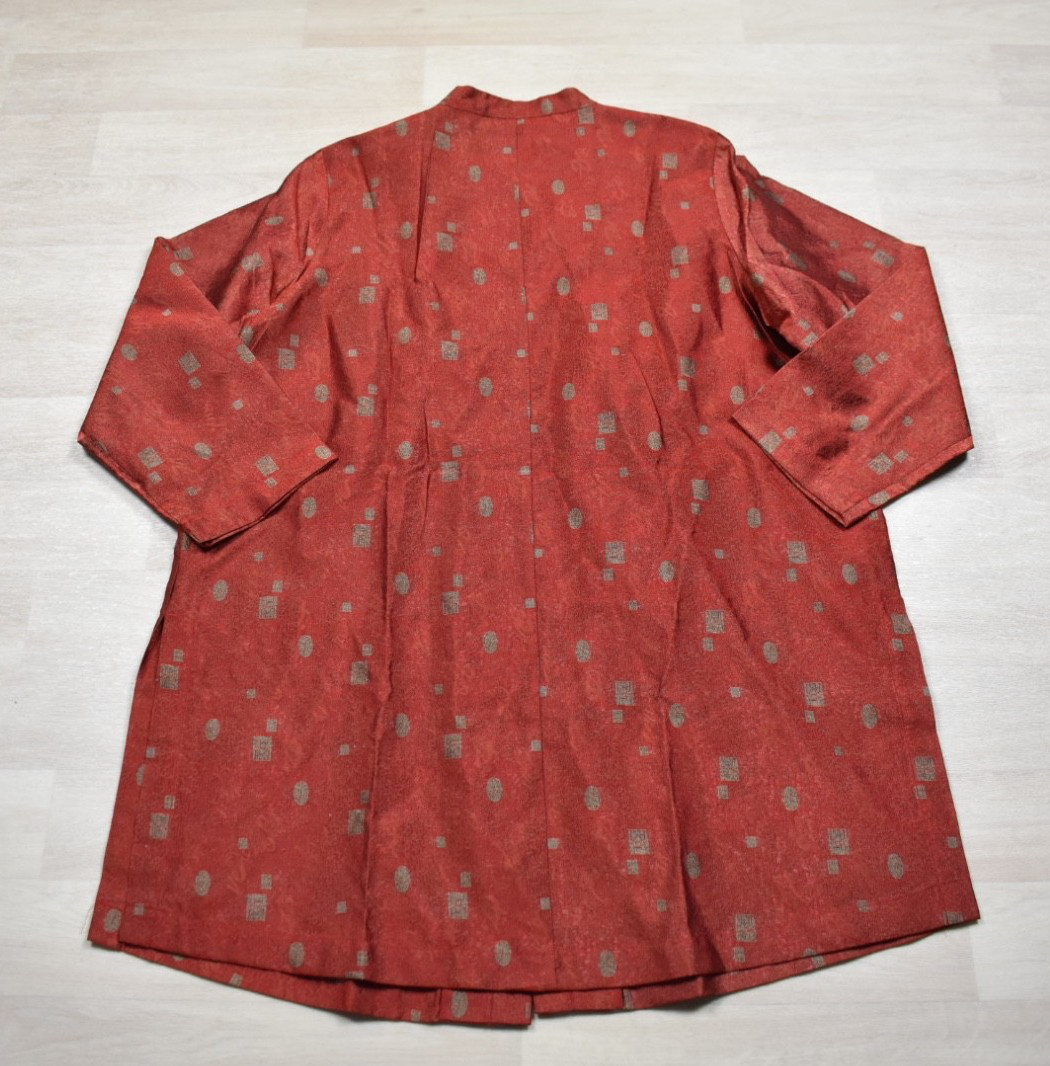 90s ULLA POPKEN Boho Cheongsam Style Jacket Rust Plus Size 20/22 VTG