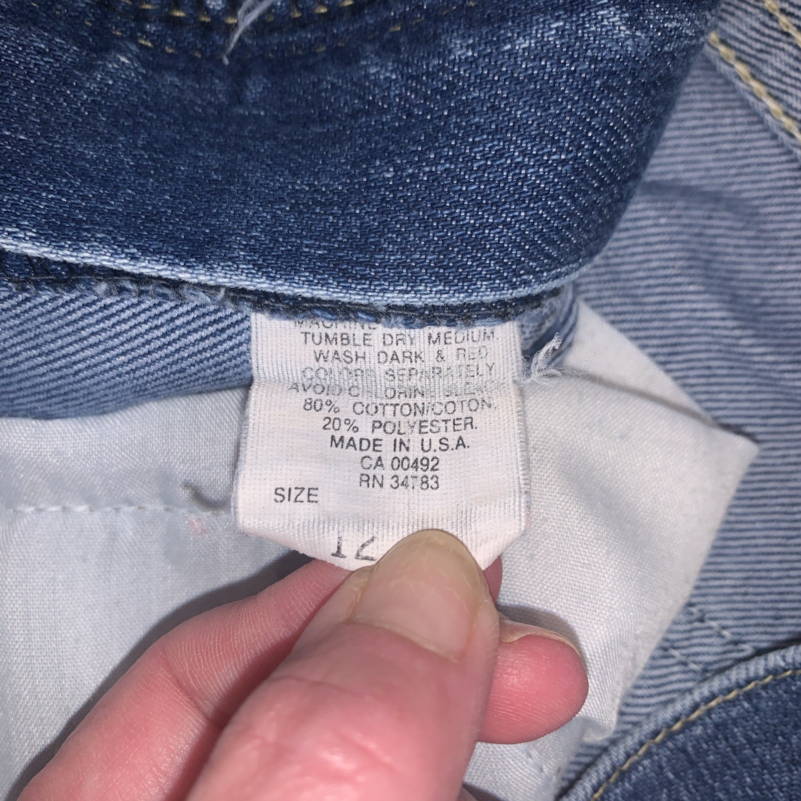 2-Vtg Juniors USA LEE Jeans Size 12 High Waist Straight Creased Leg Dark Blu Tag