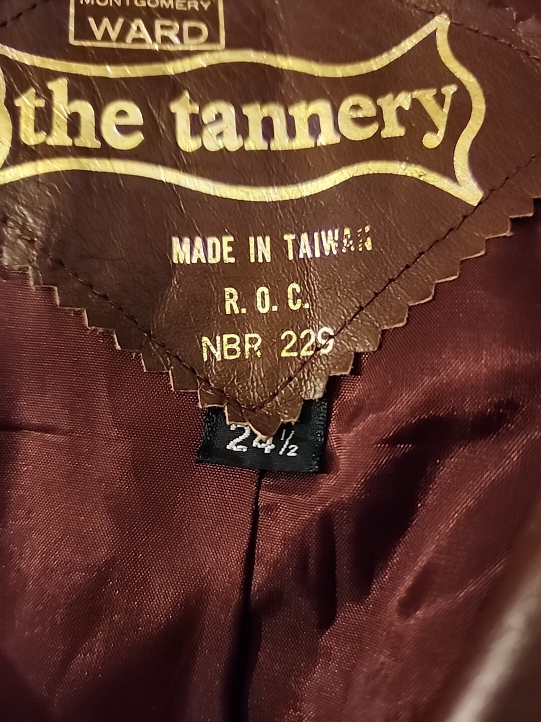 Vintage Montgomery Ward The Tannery Leather Jacket Blazer Lined 24 1/2 US M/L