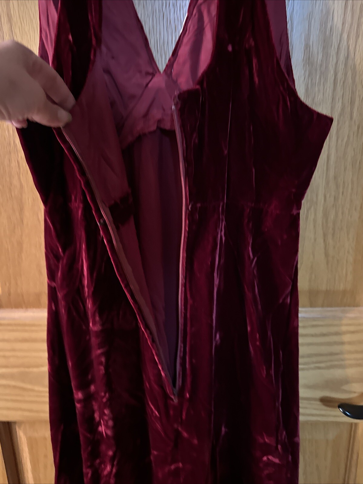 Vintage International Ladies Garment Workers Union Red Velvet Dress S 13/14