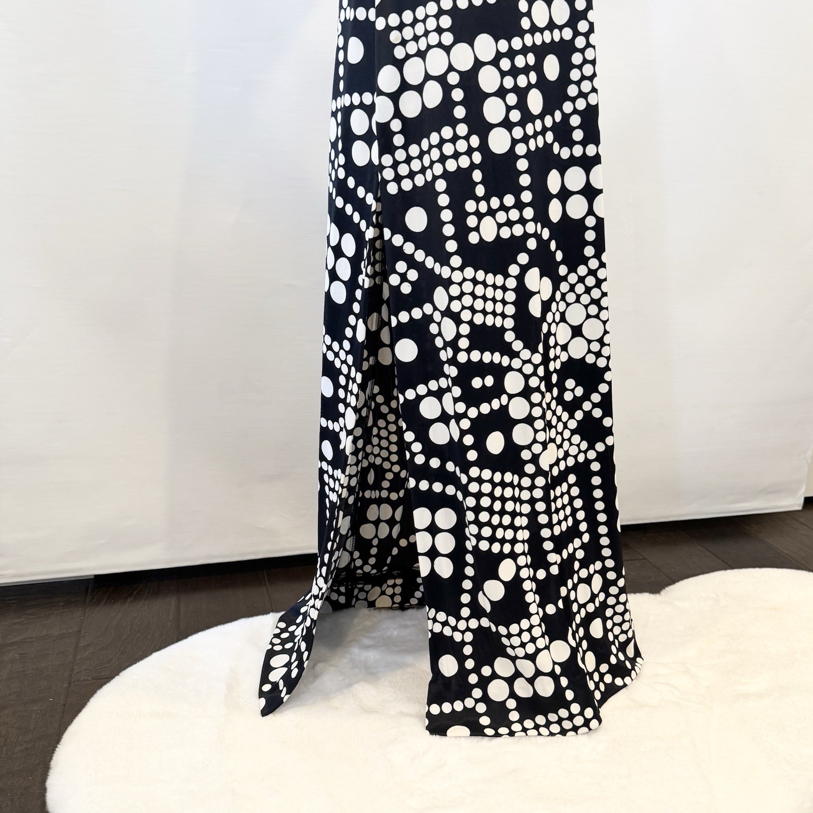 Vintage Catalina California Black White Op Art Mod Halter Swim 60s Maxi Dress