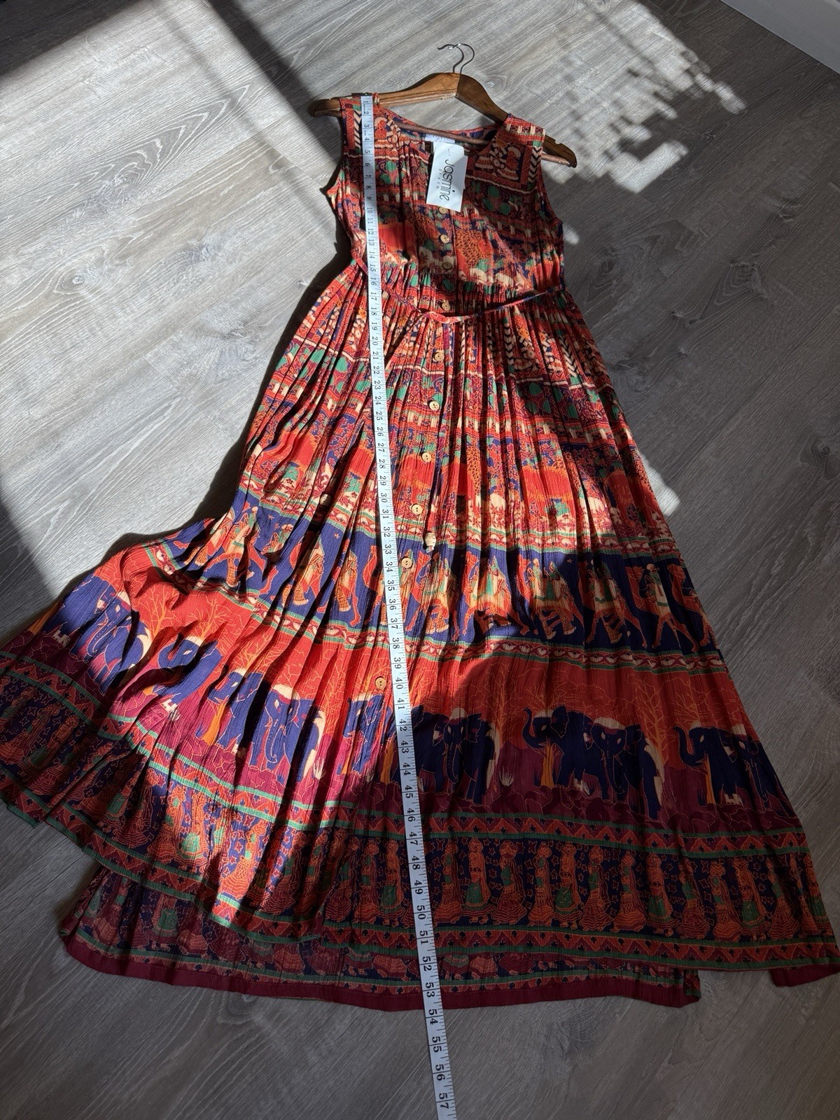 Jasmine by K.V.M Boho Elephant Maxi Dress-Size M-NWT