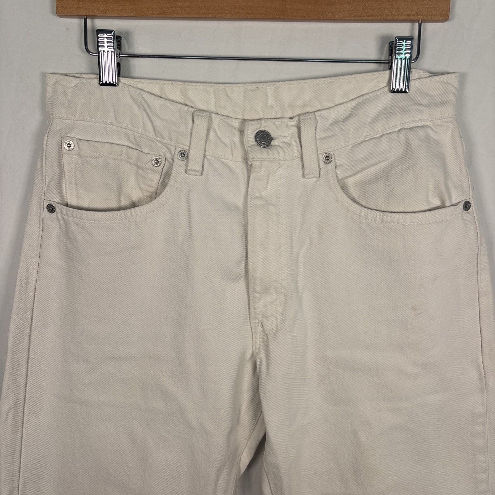 VTG Levi’s 534 High-Waisted Jeans 90s Women’s 30×27 White Made in USA Raw Hem