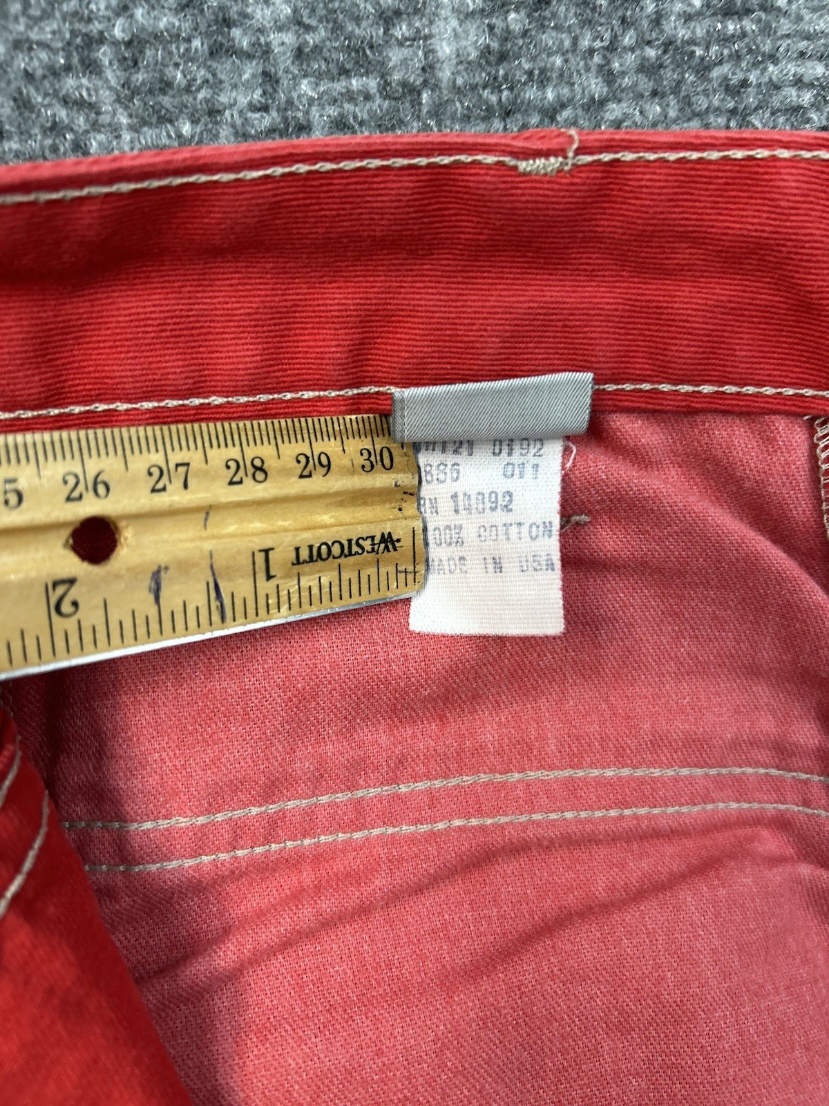 Pedal Pusher’s Vintage Red Size 9-10 100 % Cotton Made In USA