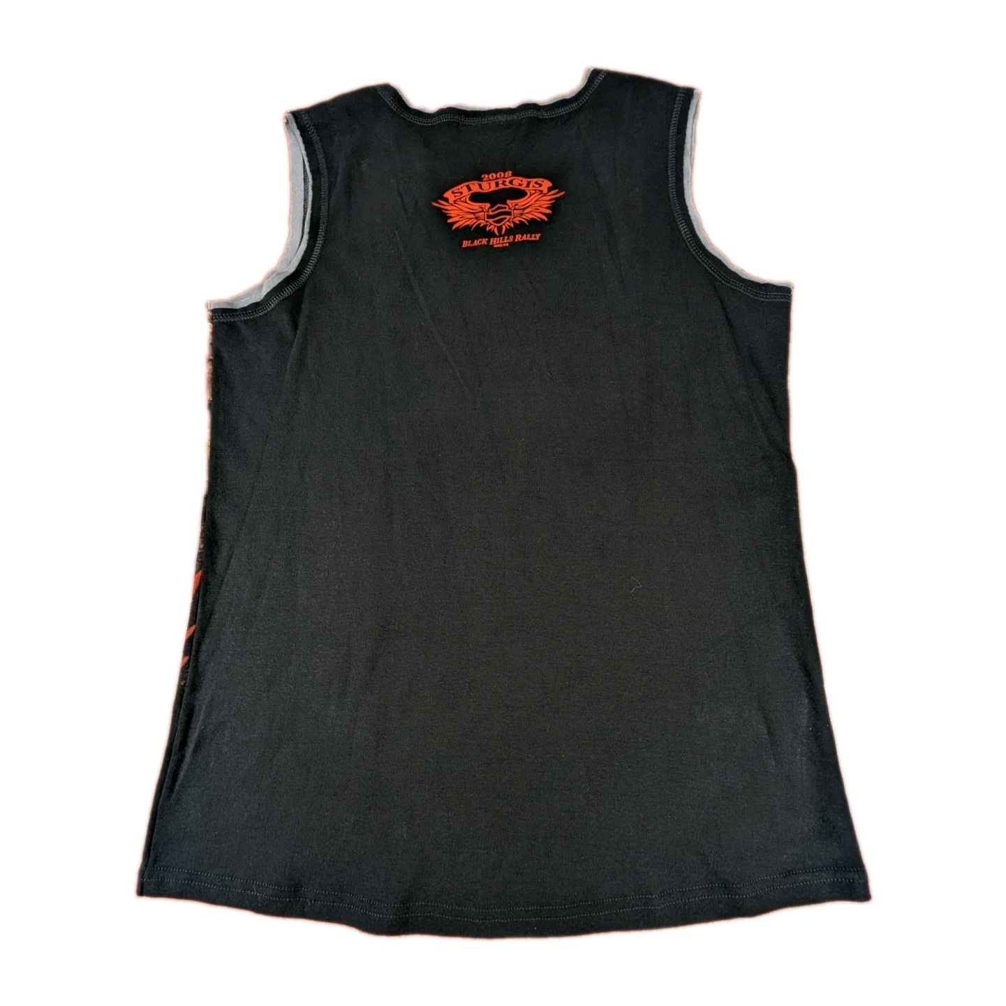 Womens 2008 Harley Davidson Sturgis Eagle Flame Tank Sleeveless Sz 3X Y2K Grunge
