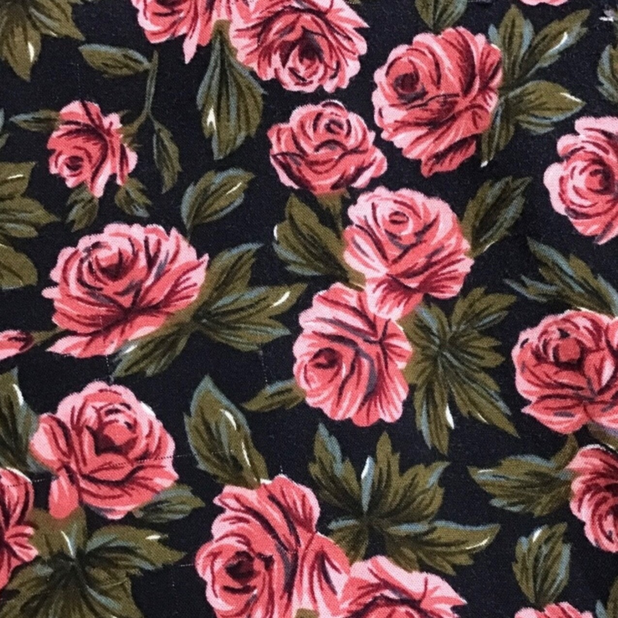 Vintage Y2K Floral Dress Size 12 Mini Rose Tie Front Black Pink Green 1990s