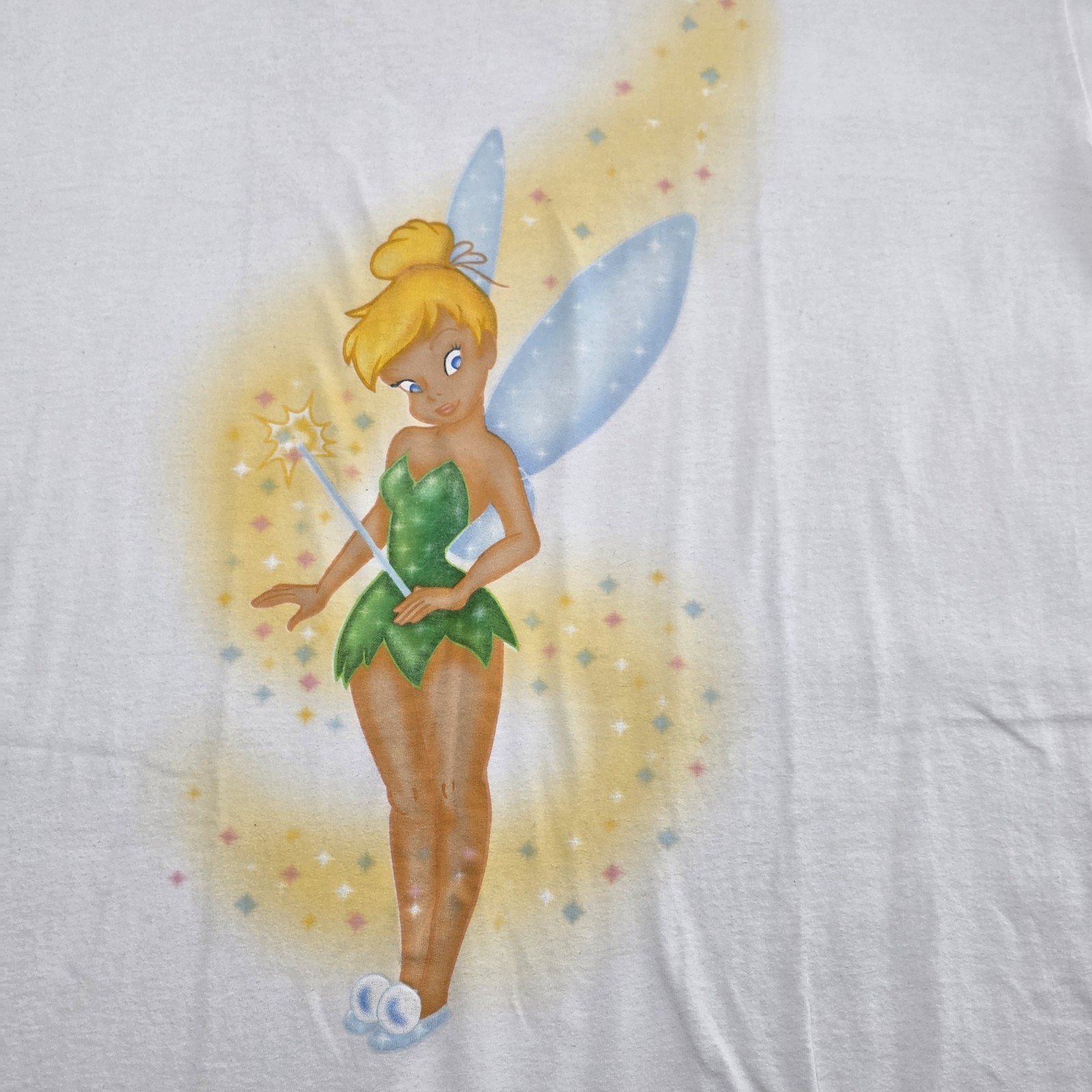 Vintage 90s TINKER BELL DISNEY t shirt Womens OS sleep pajama cover up READ