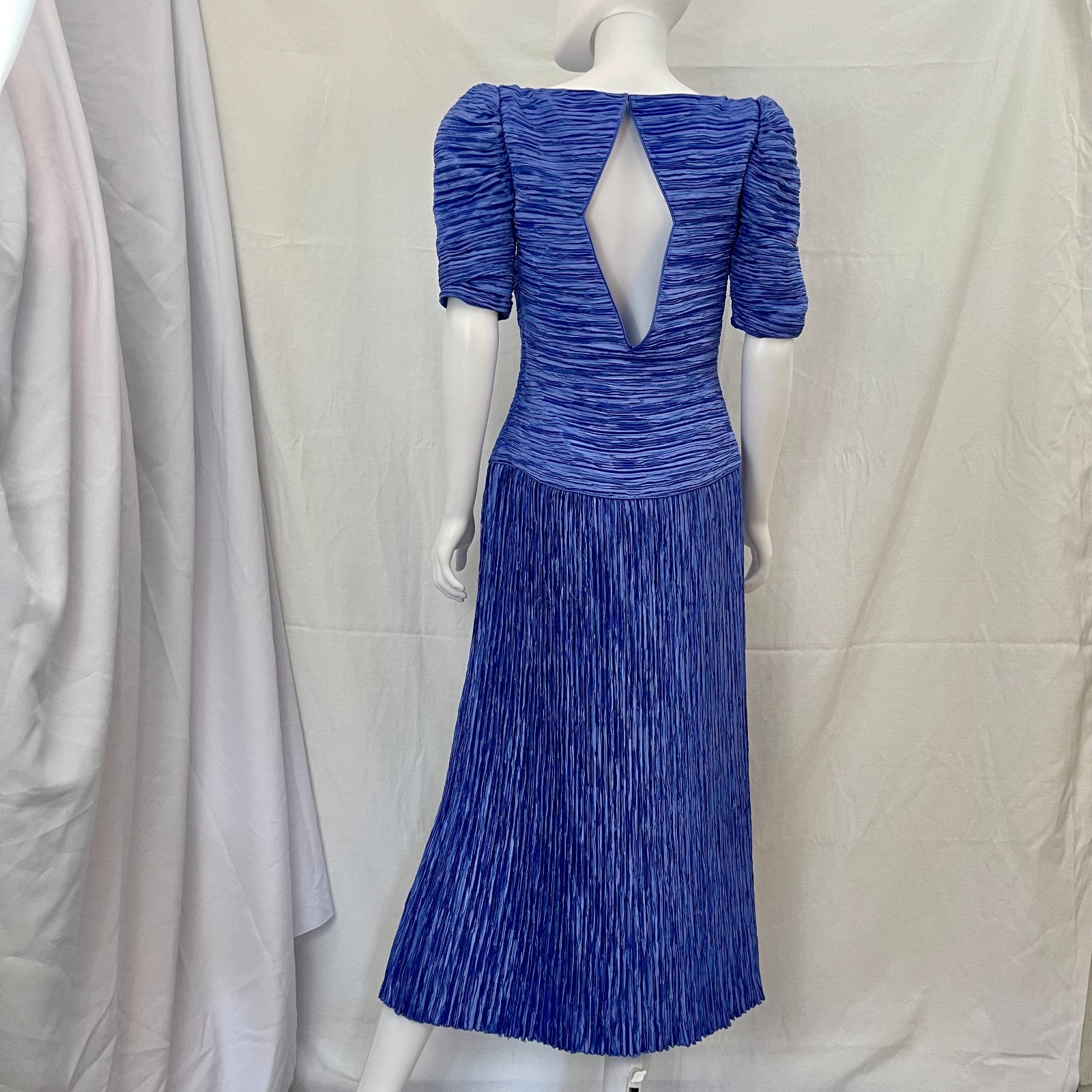 Vintage 1980s Mary McFadden Couture Pleated Cocktail Dress