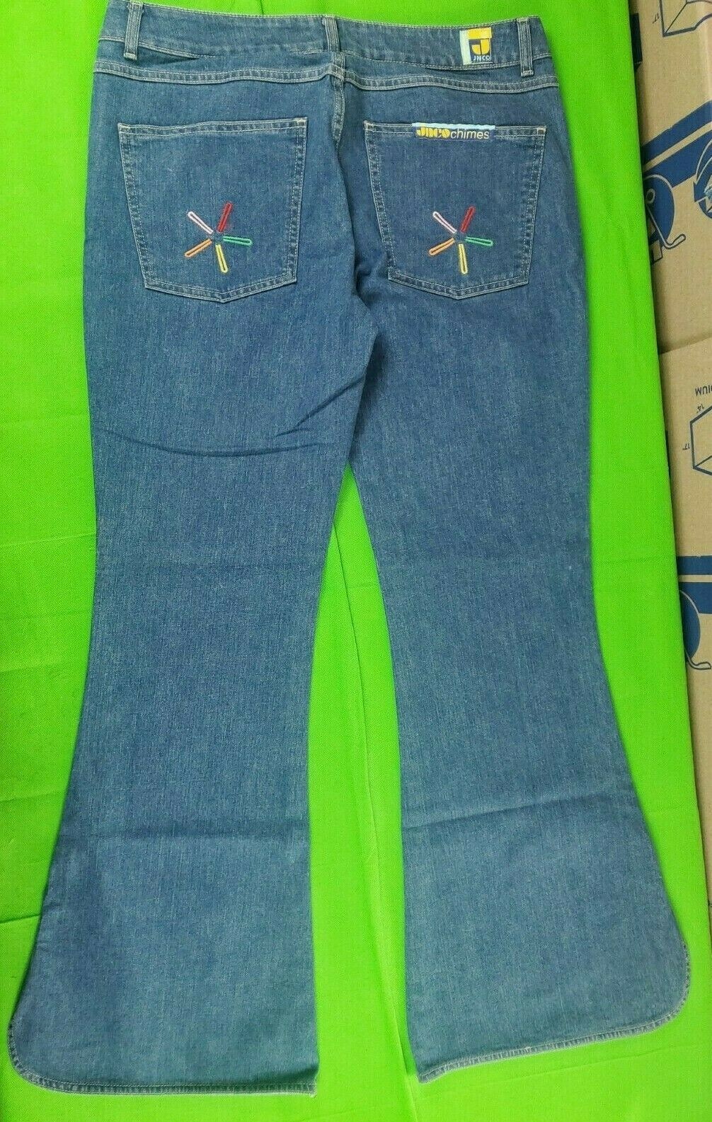 Vintage 90s Jnco Chimes women’s bellbottom blue jeans size 17 34W 31L