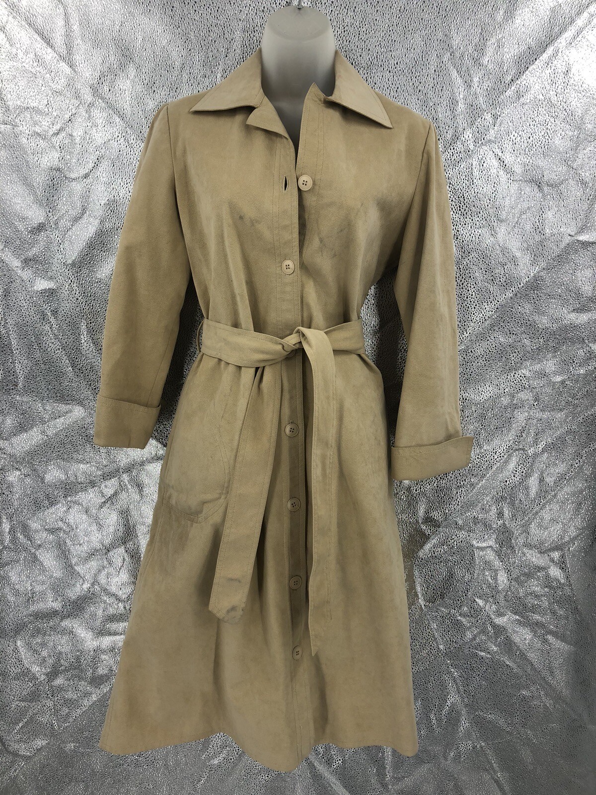 Rare Vintage 70s Gino Rossi Leigh’s Taupe Tan Coat Dress Skinner Ultra Suede M?