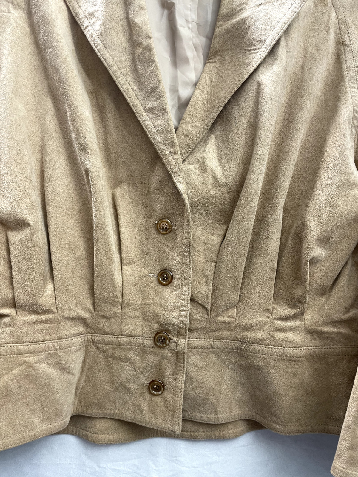 VTG Count Romi Ultra Suede Nora Zandre Jacket Coun Romi Blazer Sz 8 Beige Woman