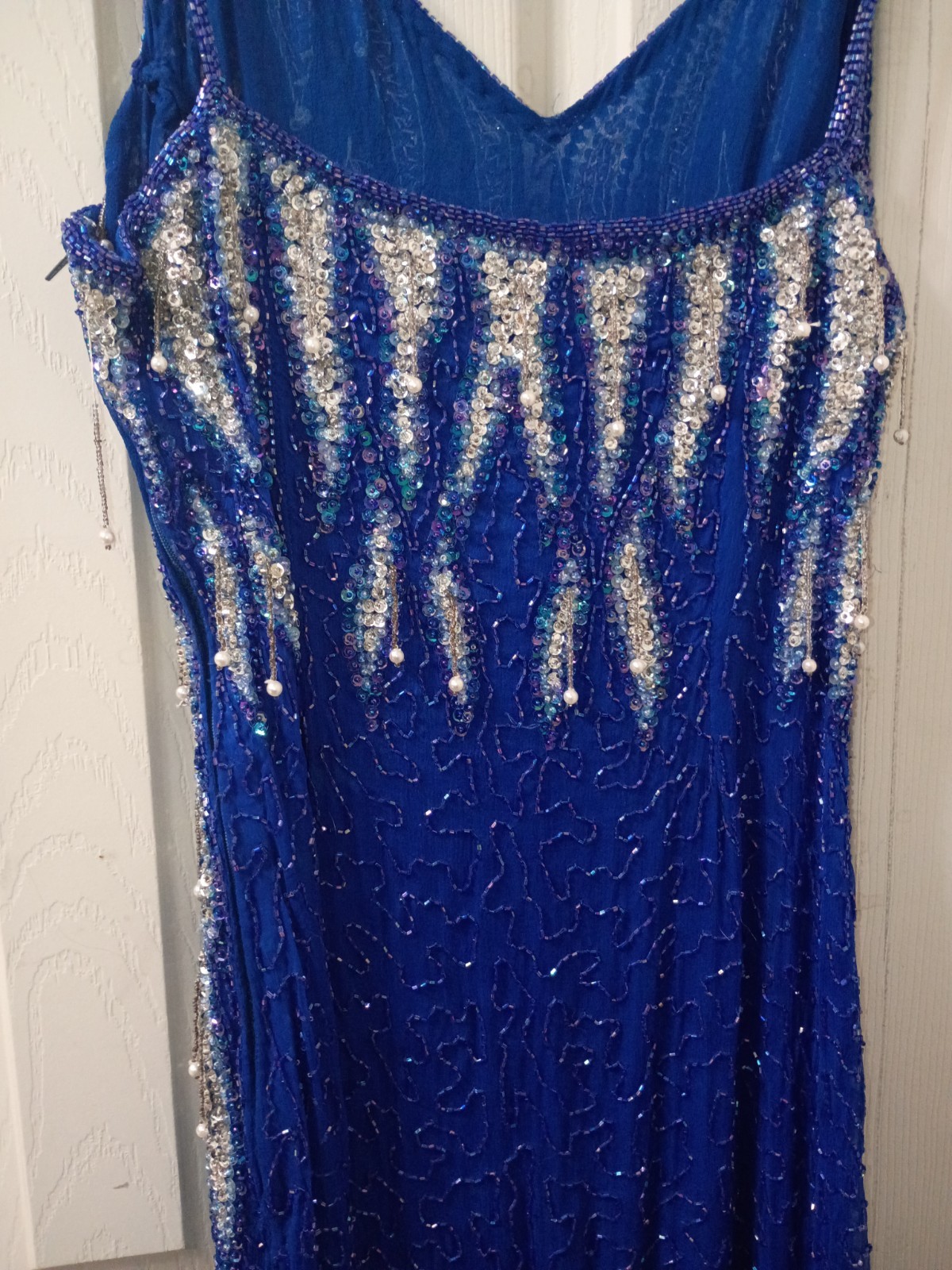 VTG 1980’s 1990’s S & N Fashions Silk Beaded and Sequin cocktail Dress Small