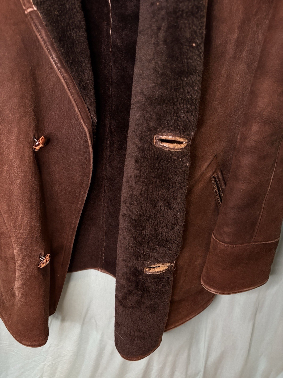 Vintage Baily’s of Glastonbury Sheepskin Shearling Coat Brown USA