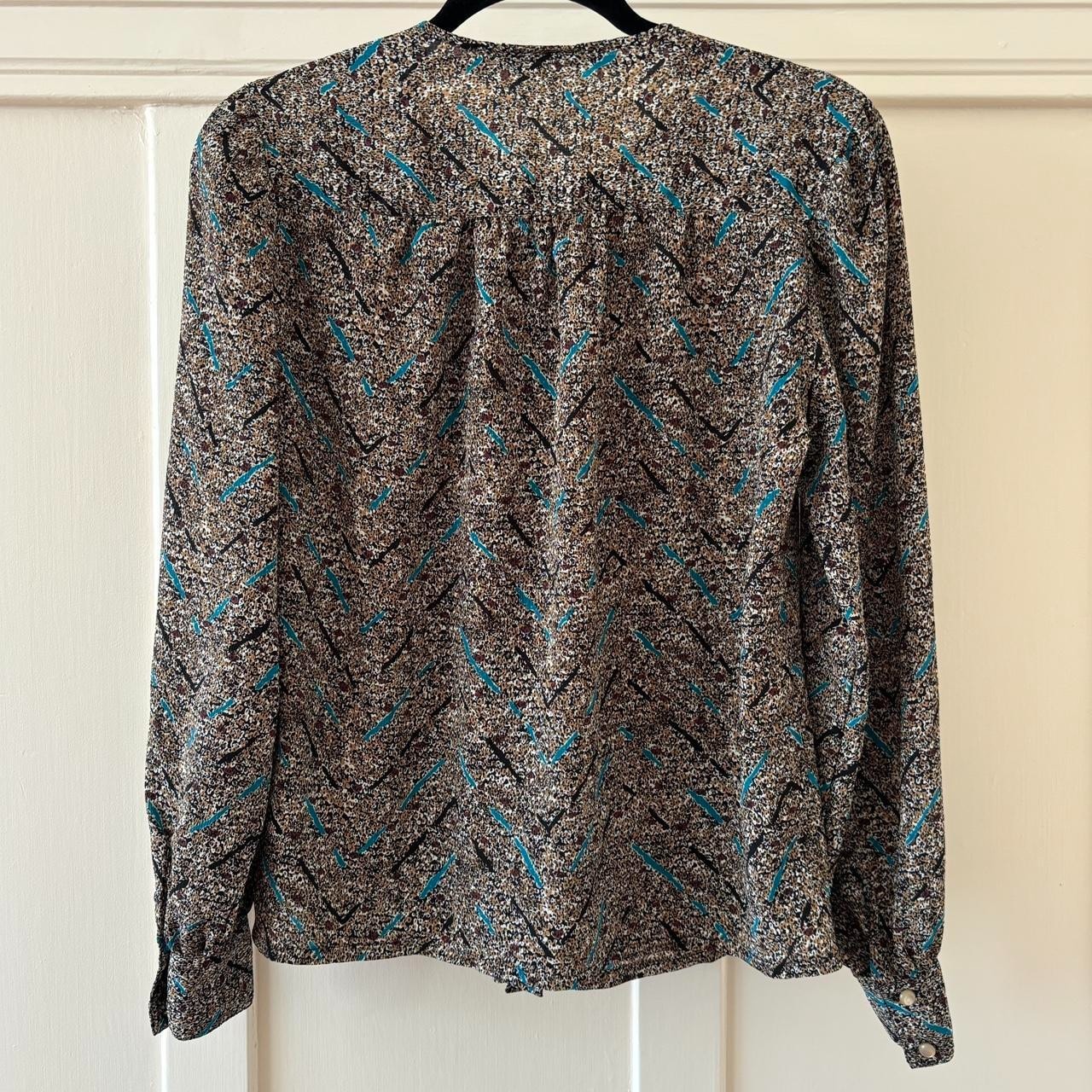 80s Vintage Twee Secretary Blouse Ditsy Pattern Nicola MEDIUM