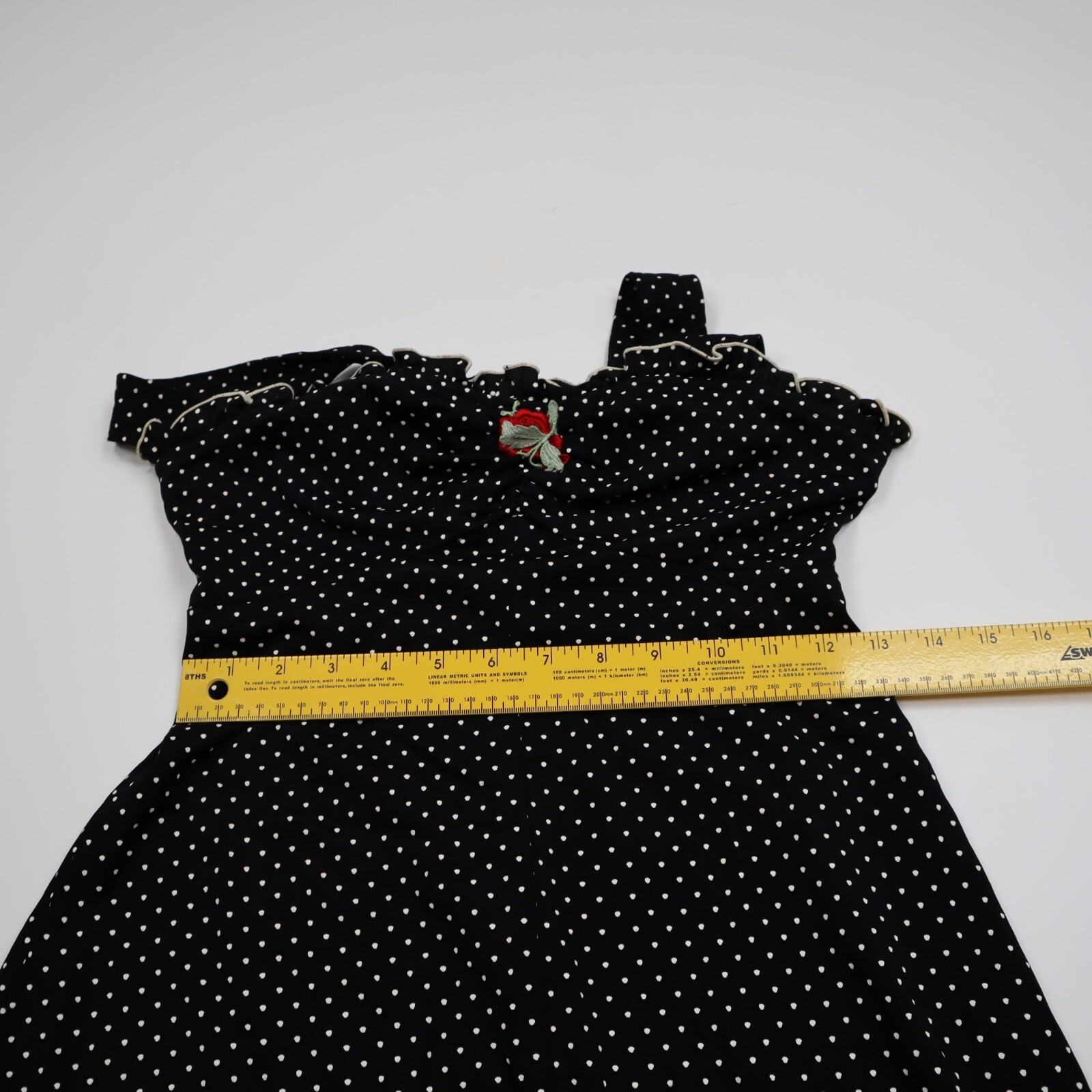 Vintage Terri Black White Polka Dots Summer Juniors Dress Size 9