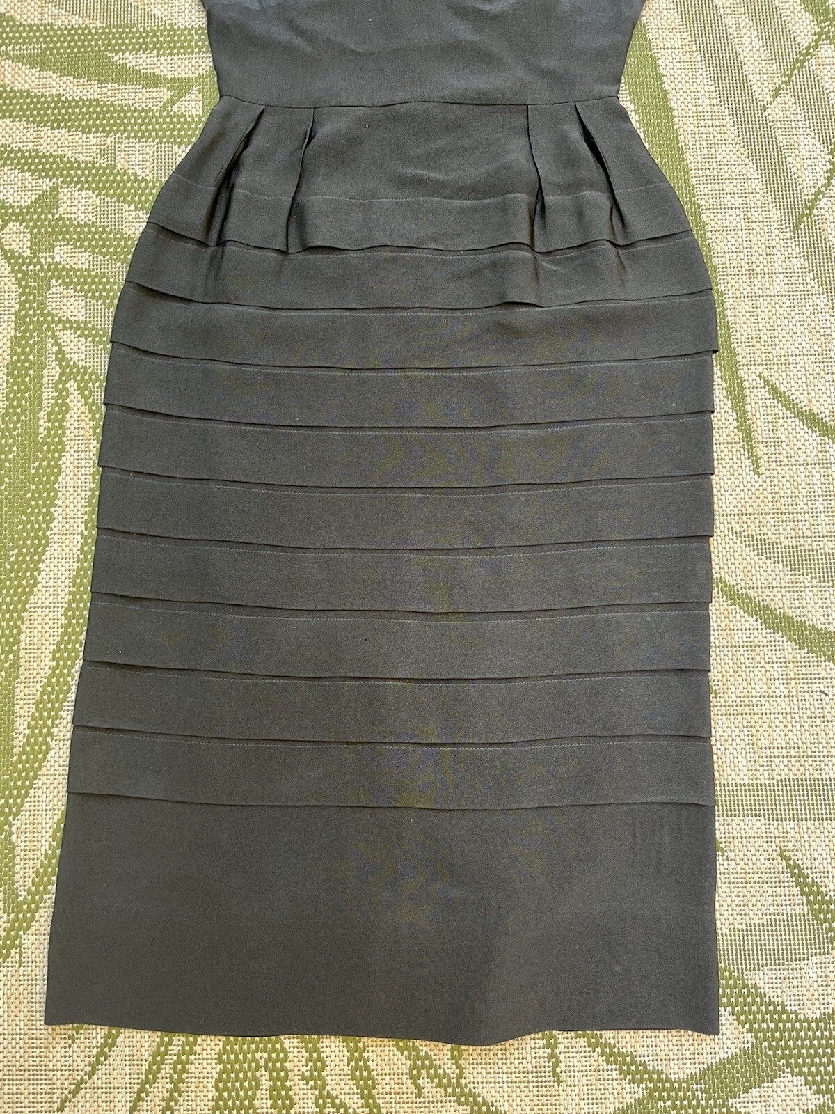Vintage Stunning 1940’s 40’s Black Bombshell Dress Pinup S Fits 6 Large Chest