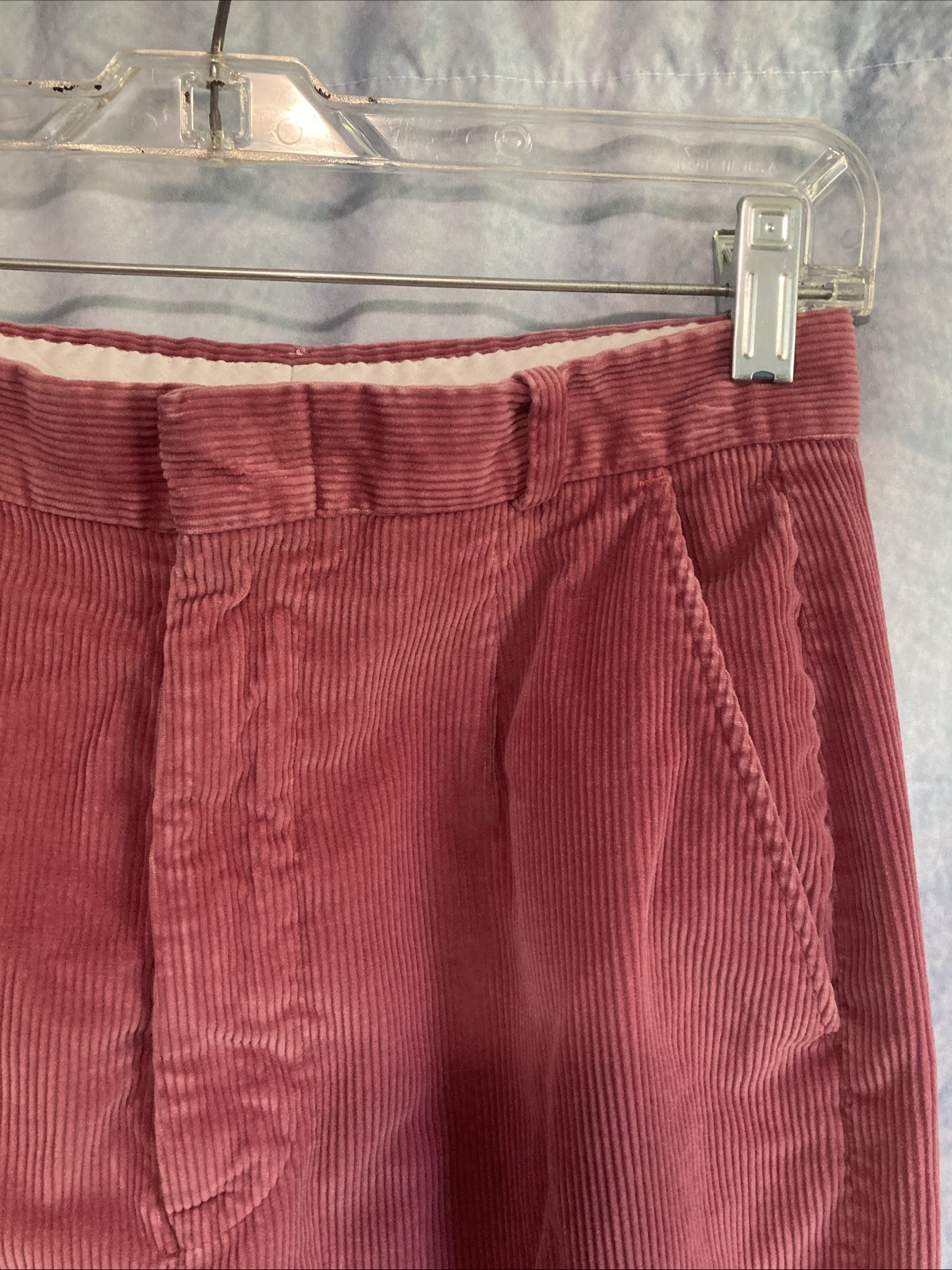 Vtg 80s Palmettos Pink Mauve Corduroy Pants Pleated Mom Trousers High Waist XS