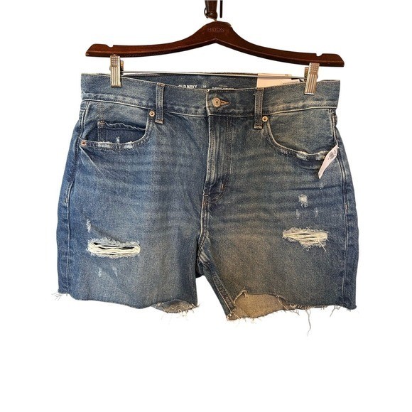 NWT Old Navy High Rise Slouchy Straight Denim Shorts Size 10