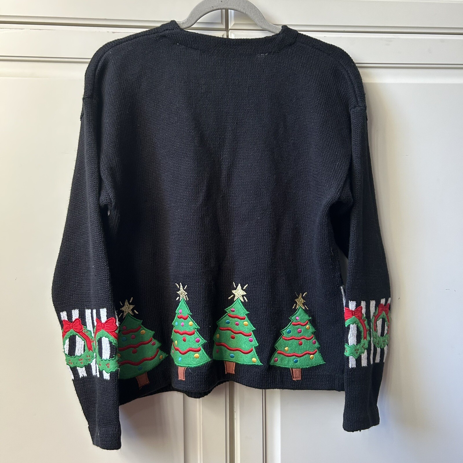 Vintage 1980s Bouillabaisse Deborah Christmas Festive Granny Teacher Cardigan M