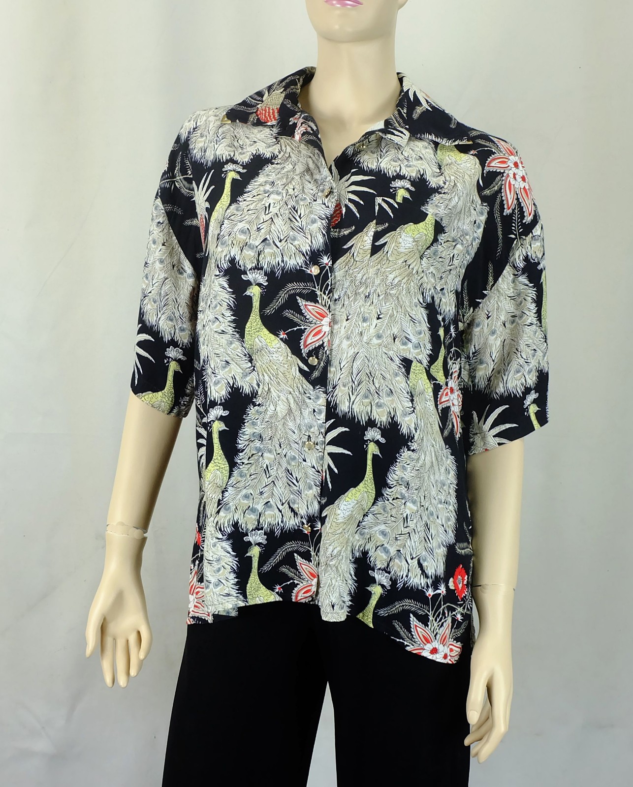 80s vintage BLOUSE savory italia size 40 oversized fanciful print
