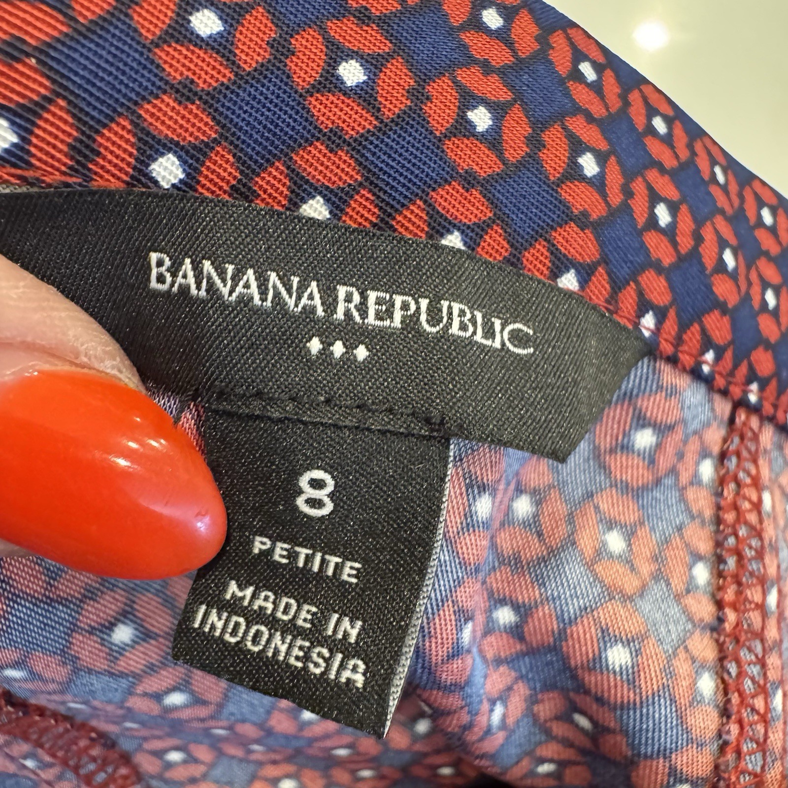 Banana Republic Retro Red/white & Blue Maxi Swing Skirt Size 8 Petite