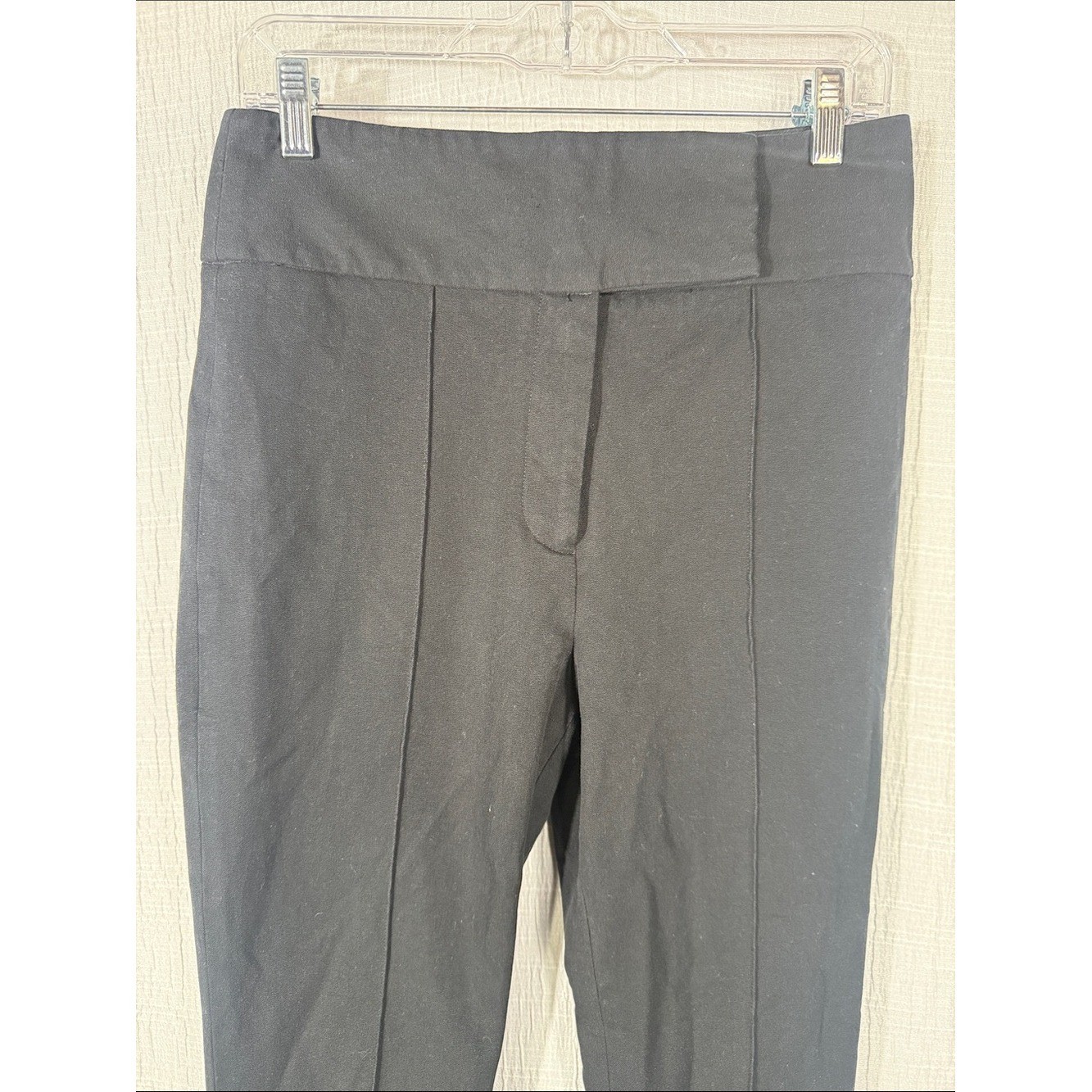 Veronica Beard | Black Tailored Jupiter Cotton-Blend Cropped Pintuck Pants Sz 8