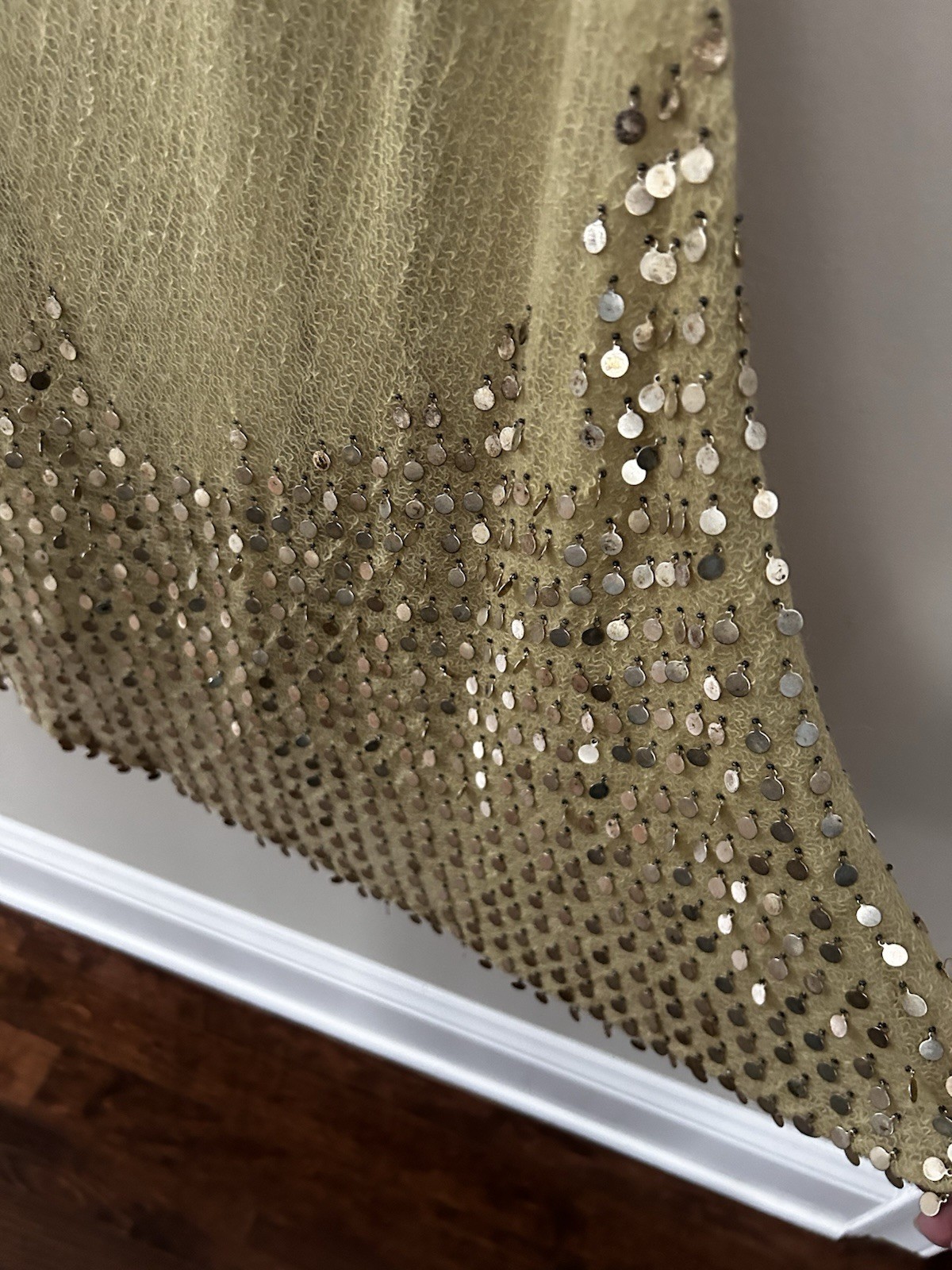 Unusual FENDI vintage Long Mohair Skirt – Metal Spangles – Italy