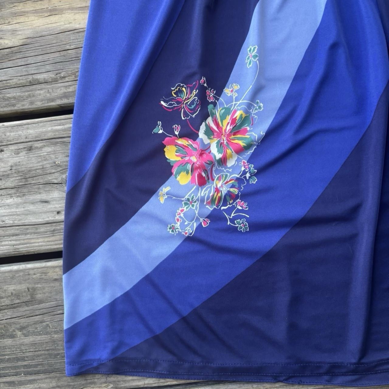 VTG Wilkes USA Blue Floral Dress – Med