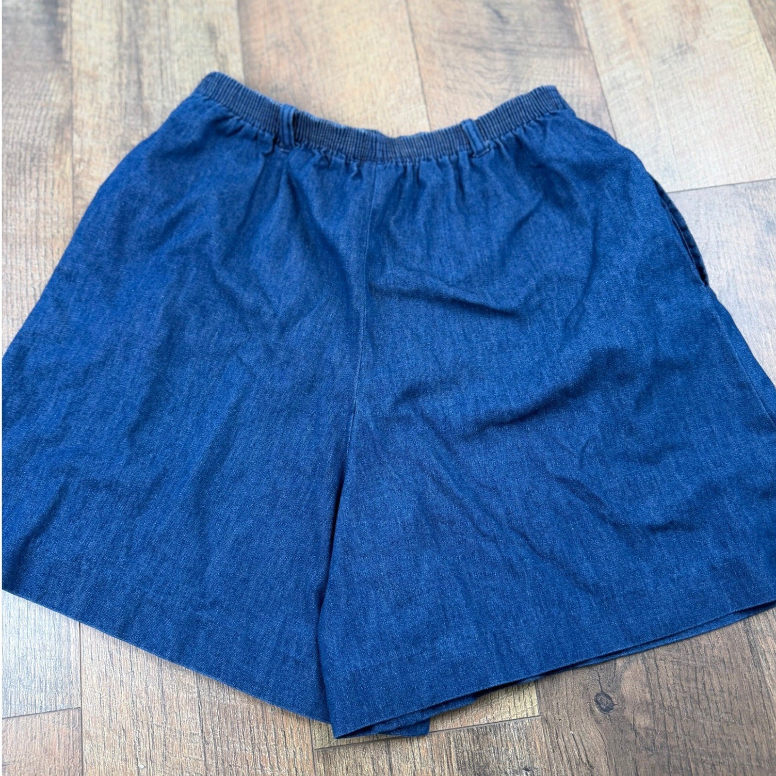 Vintage Prestige of Boston Navy Blue Elastic Waist Shorts Size 8