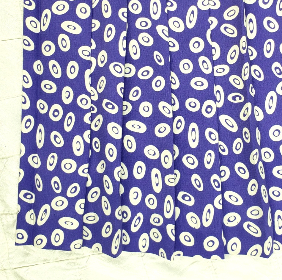 Vintage Leslie Fay Dress 80s 90s Pleated Geo Paisley Purple Belted SIZE 6P