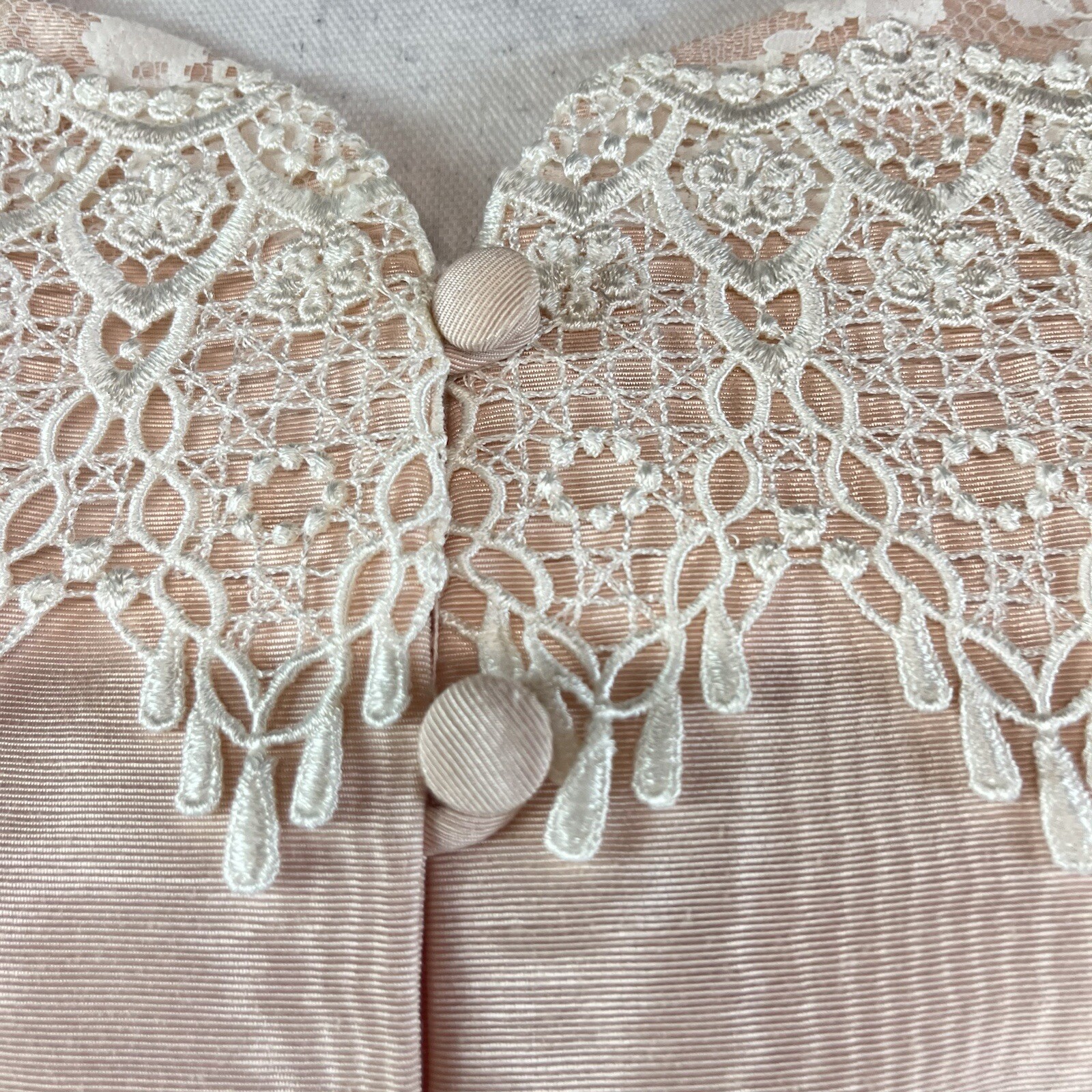 Scott McClintock 80s Vintage Pink Taffeta Lace Skirt Suit Size 8 Wedding Prom