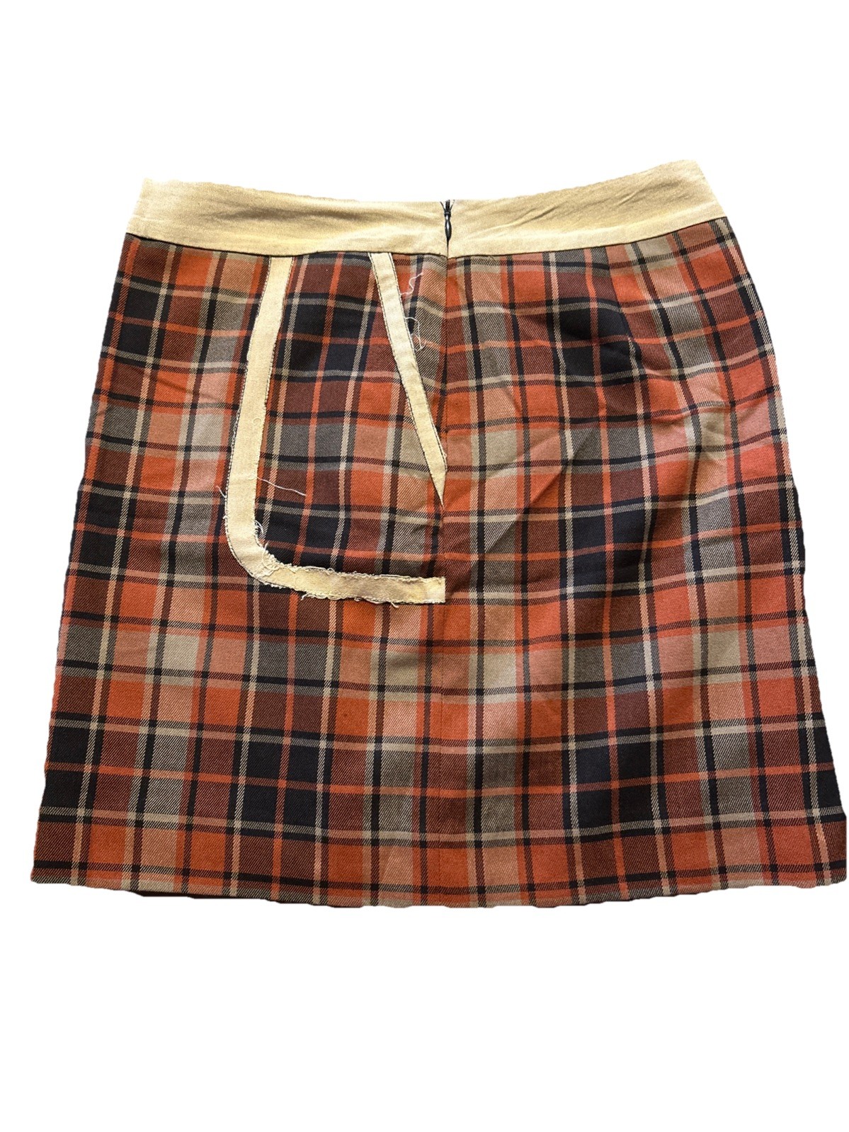 Vintage 80s/90s Outback Red Plaid Mini Skirt – Contrast Trim – Dark Academia