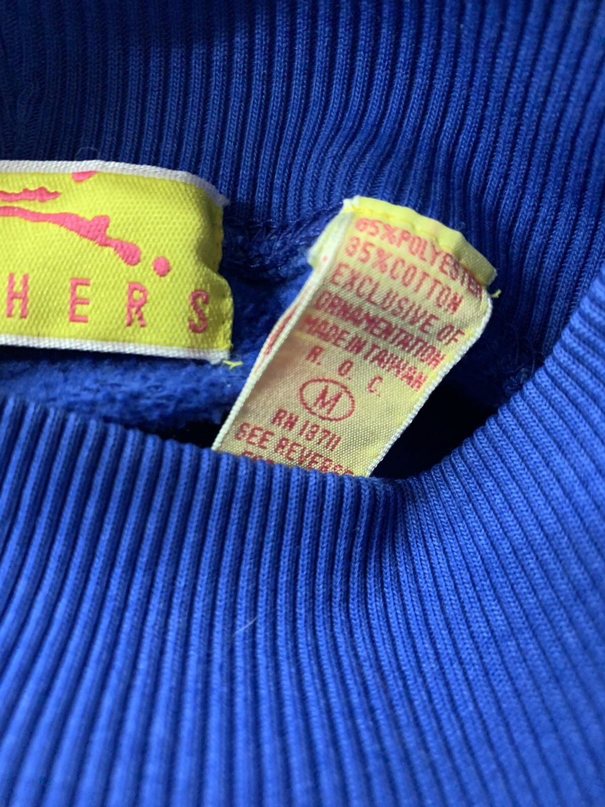 Dashers Womens M Vintage Bear Shirt Sweatshirt Drawstring Waist Blue 90s