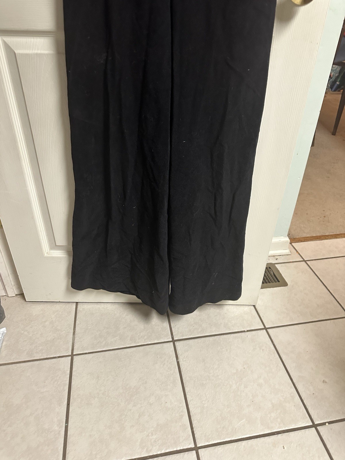 Vanity Fair VNT 60-70’s Velour Zip Front Wide Leg Jumpsuit Sz 6 Small Hole 36w