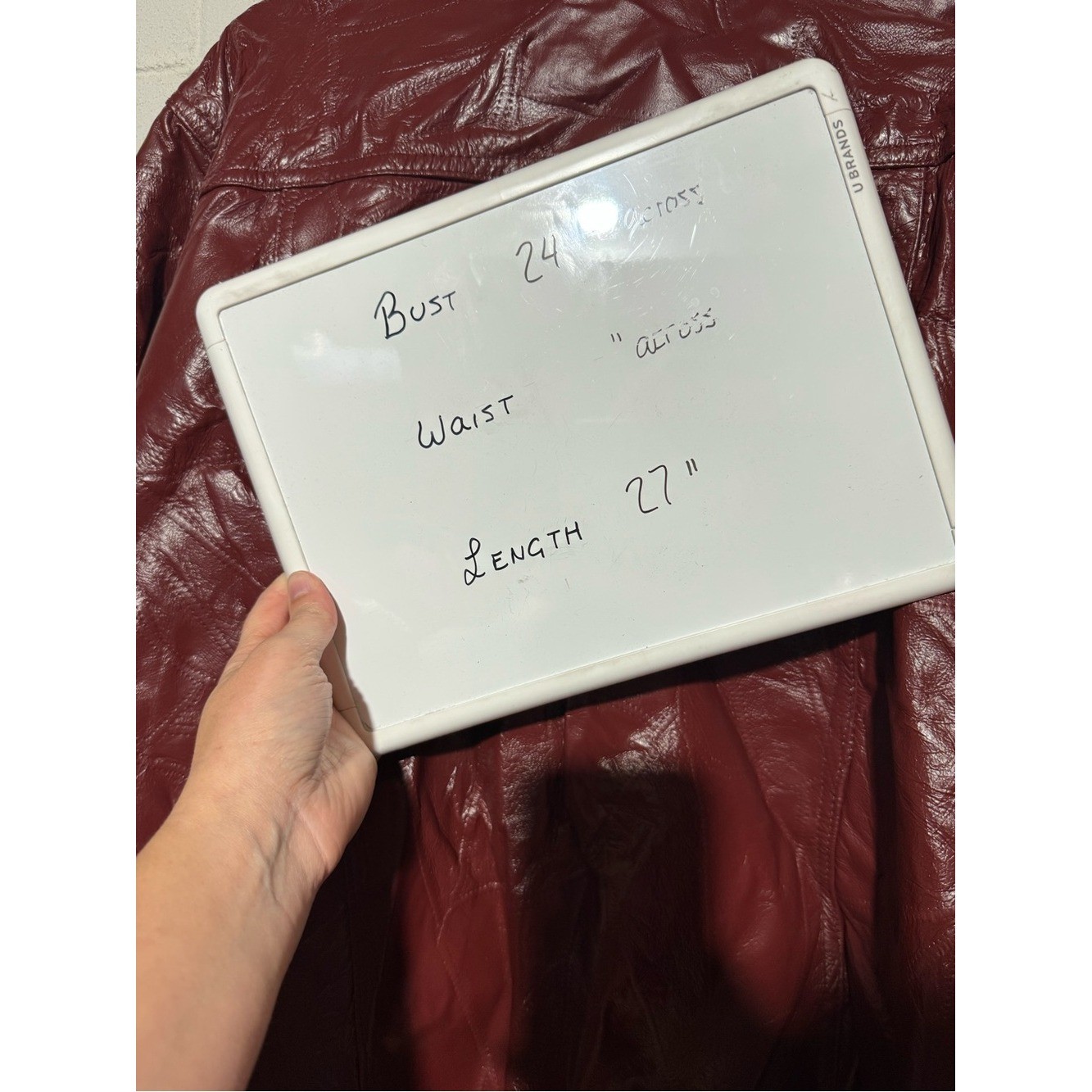 Tudor Court Vintage Leather Jacket Coat Women Size XL Patchwork Oxblood Red