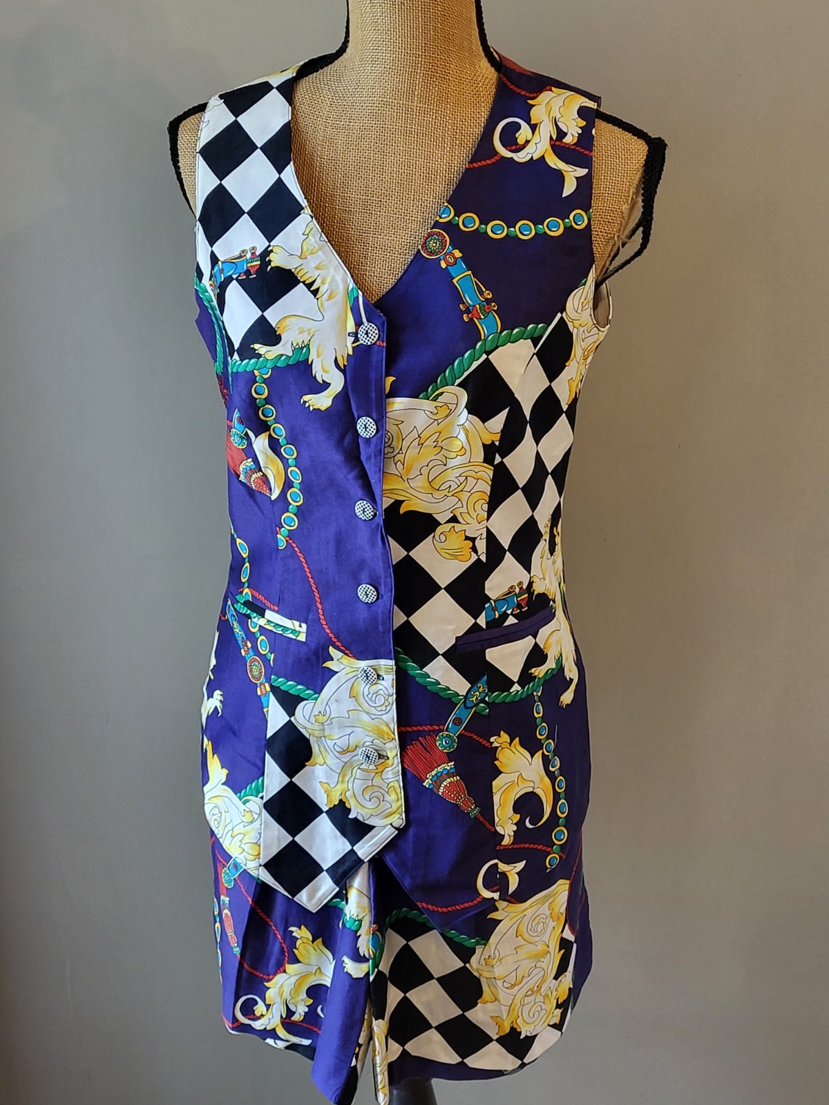 Alexander Campbell Vintage 80s Size 6 Cotton Dress Short Set Purple
